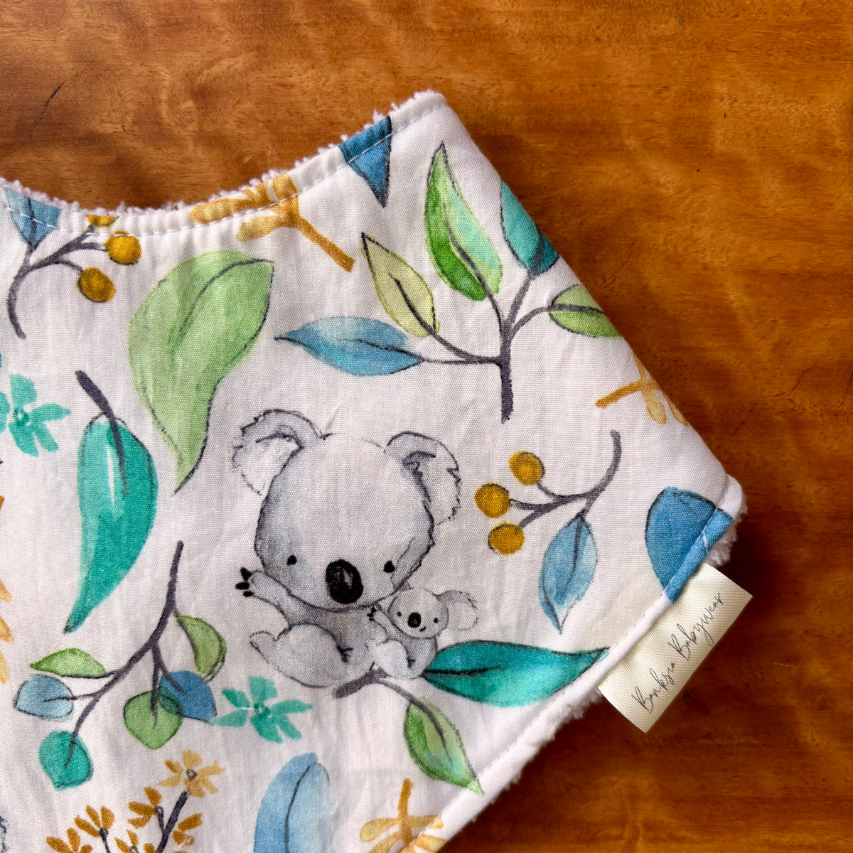 Baby Bib and Burp Cloth Set | Leafy Koalas | Ready to Ship