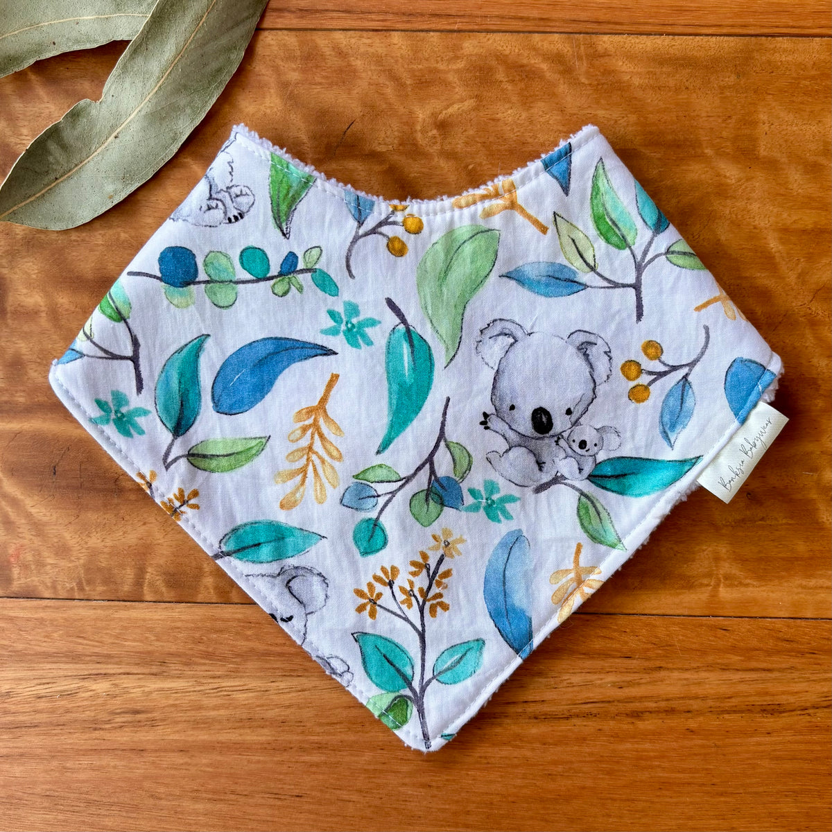 Baby Bib and Burp Cloth Set | Leafy Koalas | Ready to Ship