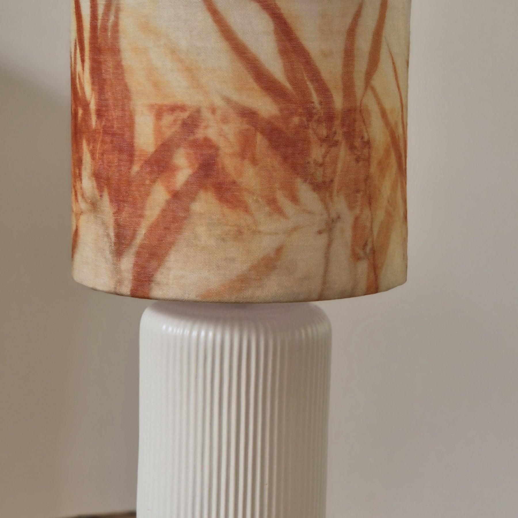 Unique lampshade hand printed wool fabric
