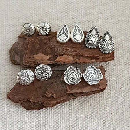 Recycled sterling silver studs - medium