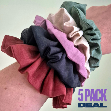 Linen Scrunchies - 5 pack deal!
