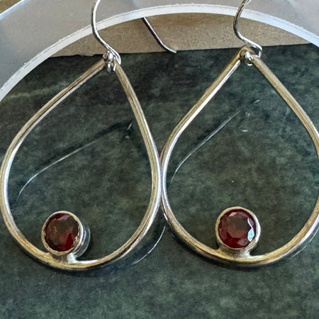 Hand-Crafted Sterling Silver Teardrop Earrings with Cubic Zircona