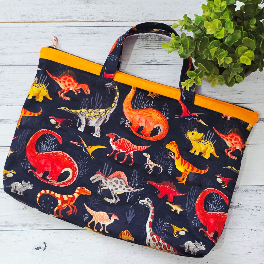 Dinosaur Book Bag / Library Bag