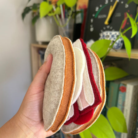 Felt Play Food, Bacon & Egg Sandwich with Sauce Options