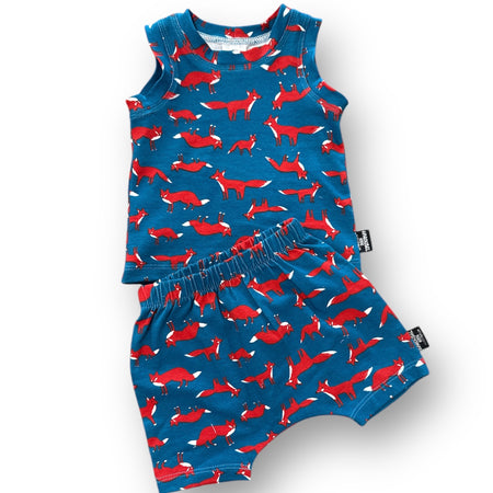 SIZE 000 Foxes Baby Singlet and Harem Shorts