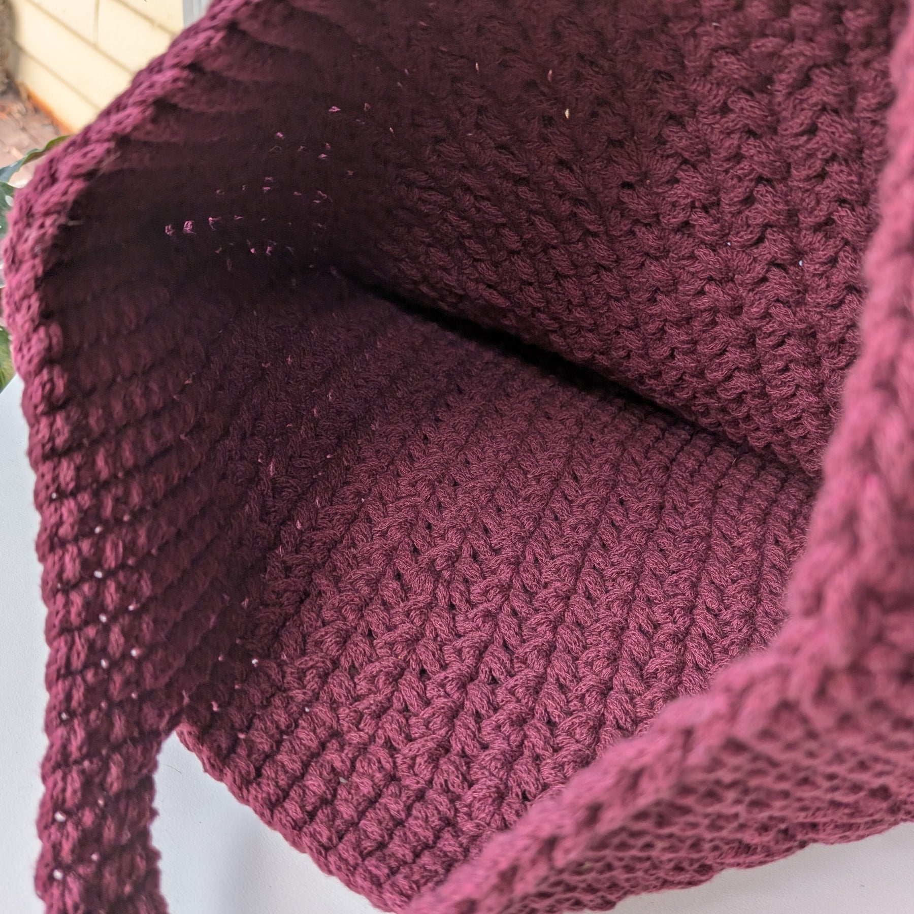 The Yarra Bag, Handmade Crochet Everyday Handbag in Plum