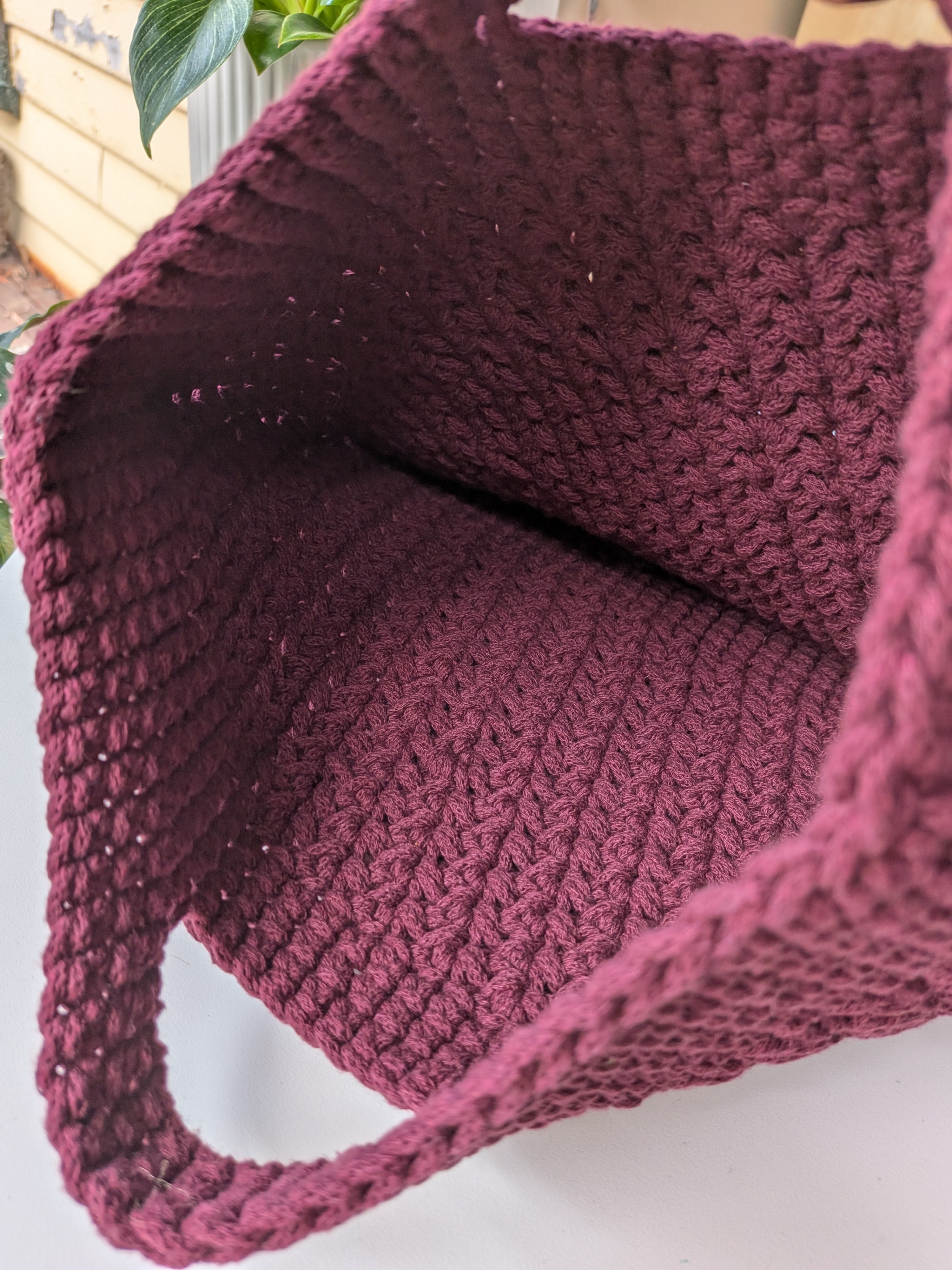 The Yarra Bag, Handmade Crochet Everyday Handbag in Plum