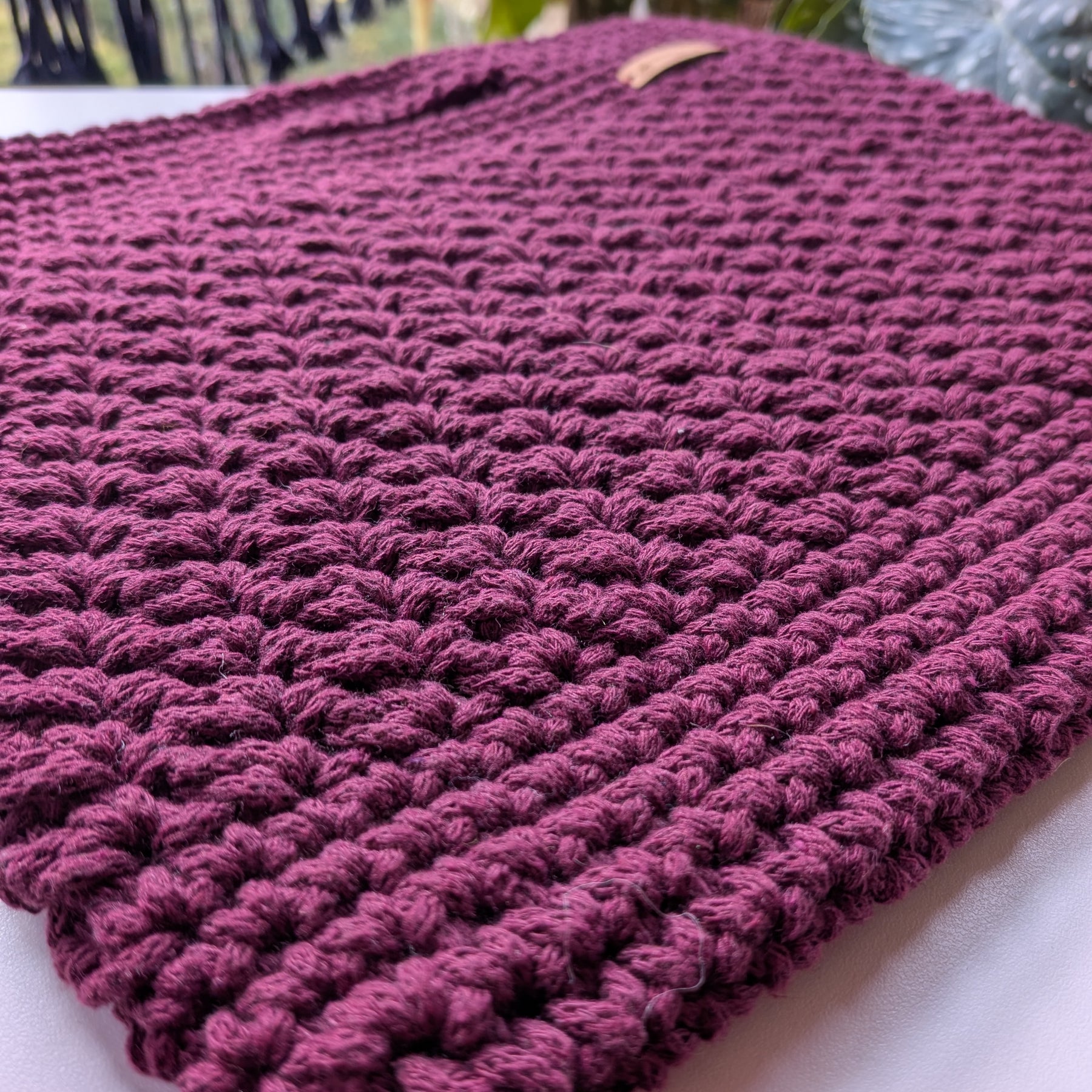 The Yarra Bag, Handmade Crochet Everyday Handbag in Plum
