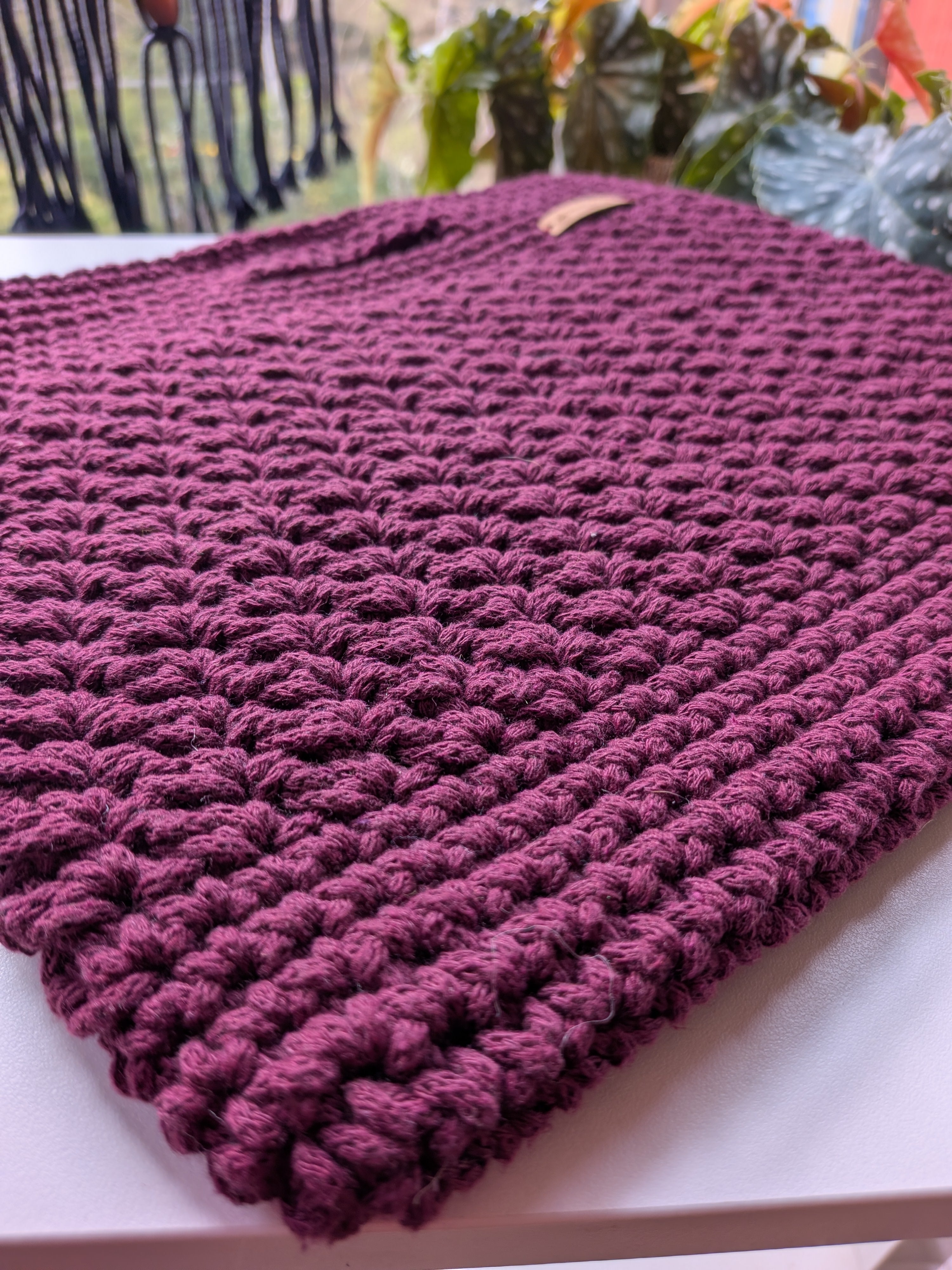 The Yarra Bag, Handmade Crochet Everyday Handbag in Plum