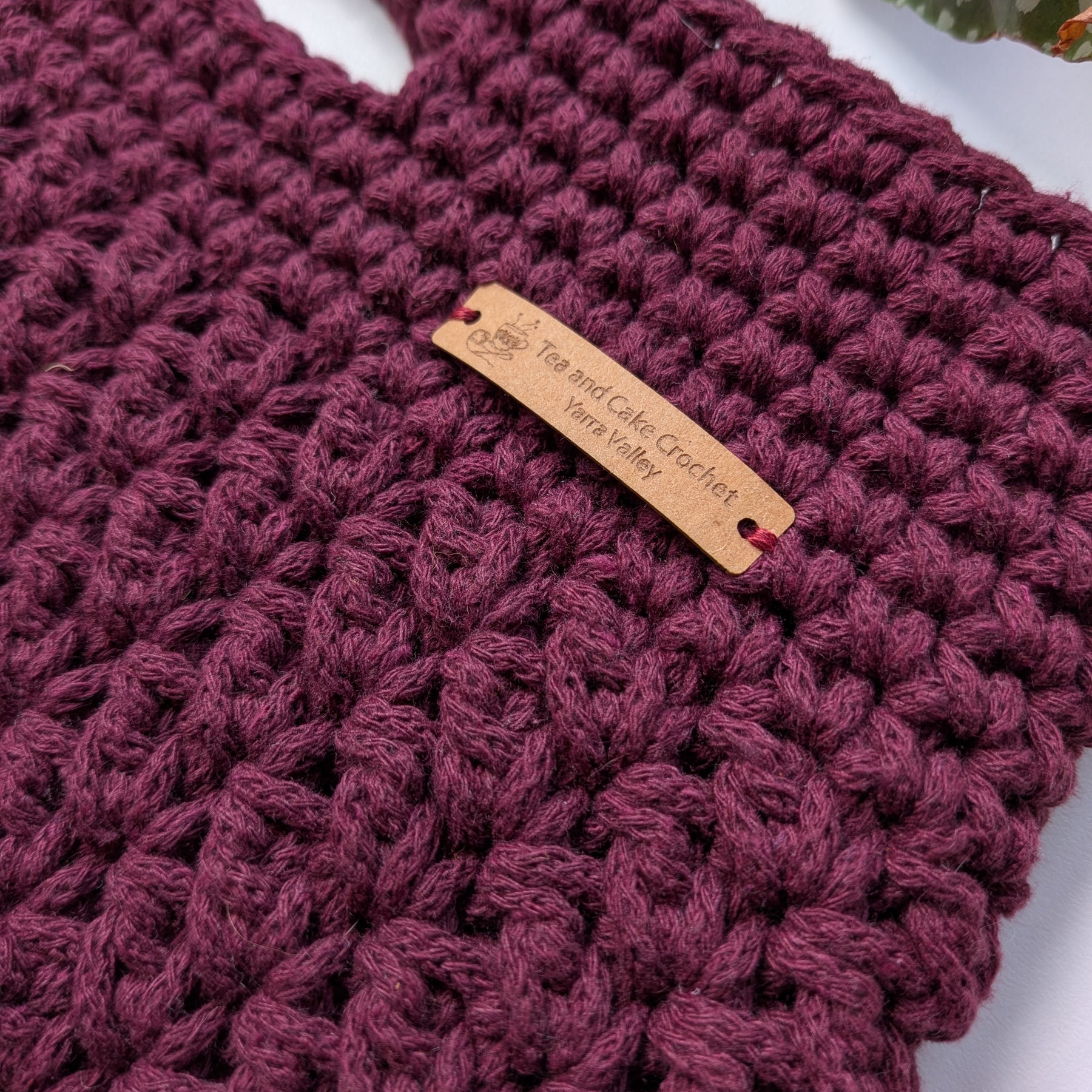 The Yarra Bag, Handmade Crochet Everyday Handbag in Plum