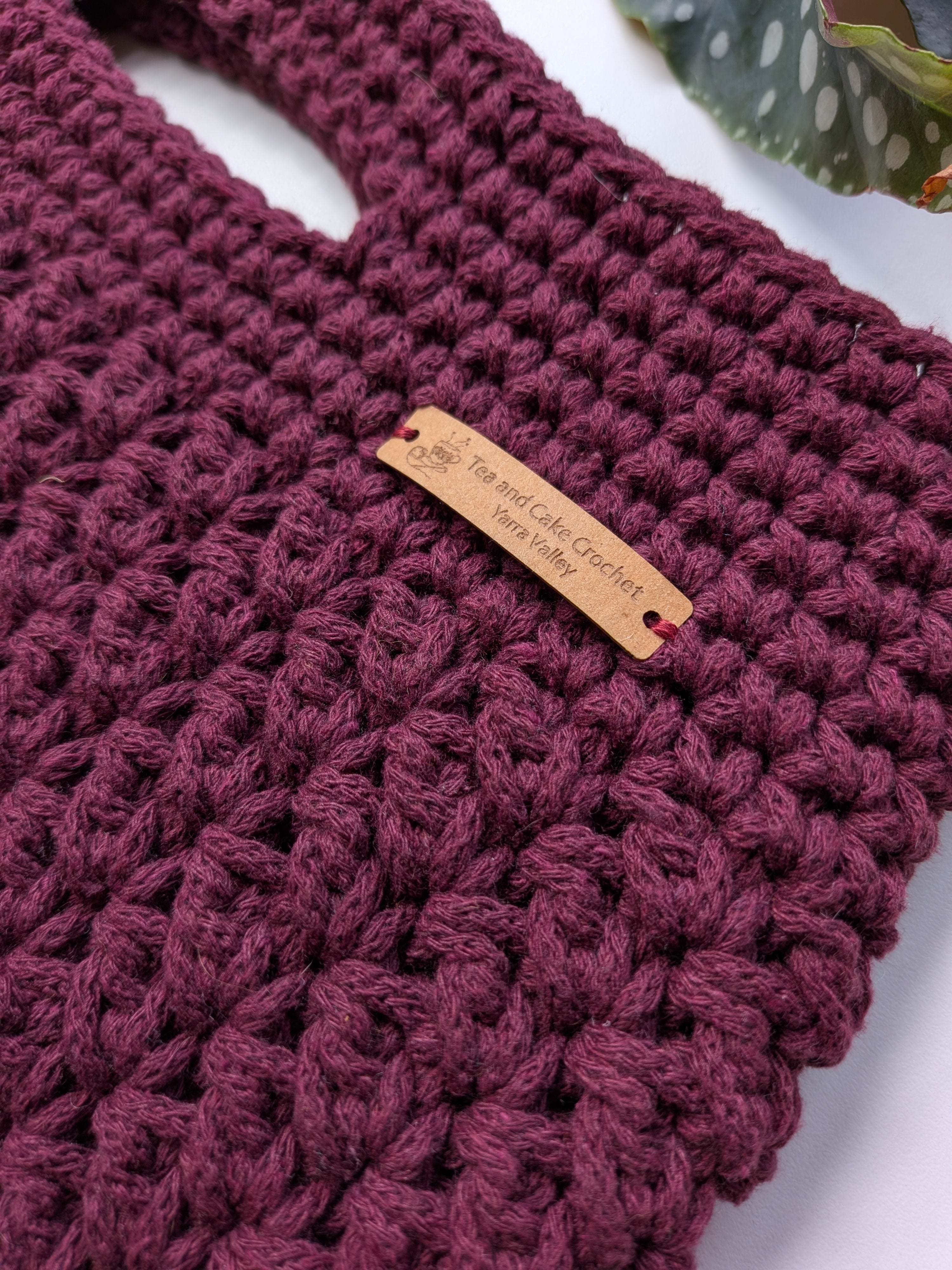 The Yarra Bag, Handmade Crochet Everyday Handbag in Plum