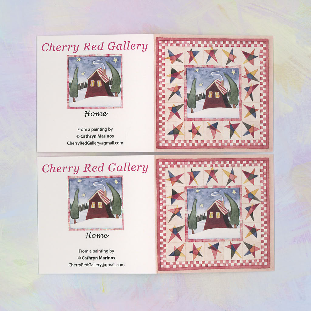 8 Christmas gift tags with a cosy cabin (gt-home)