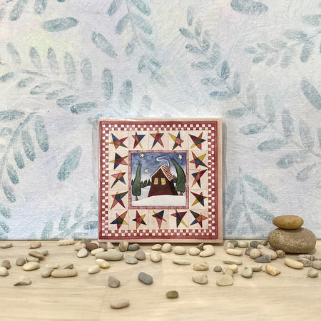 8 Christmas gift tags with a cosy cabin (gt-home)