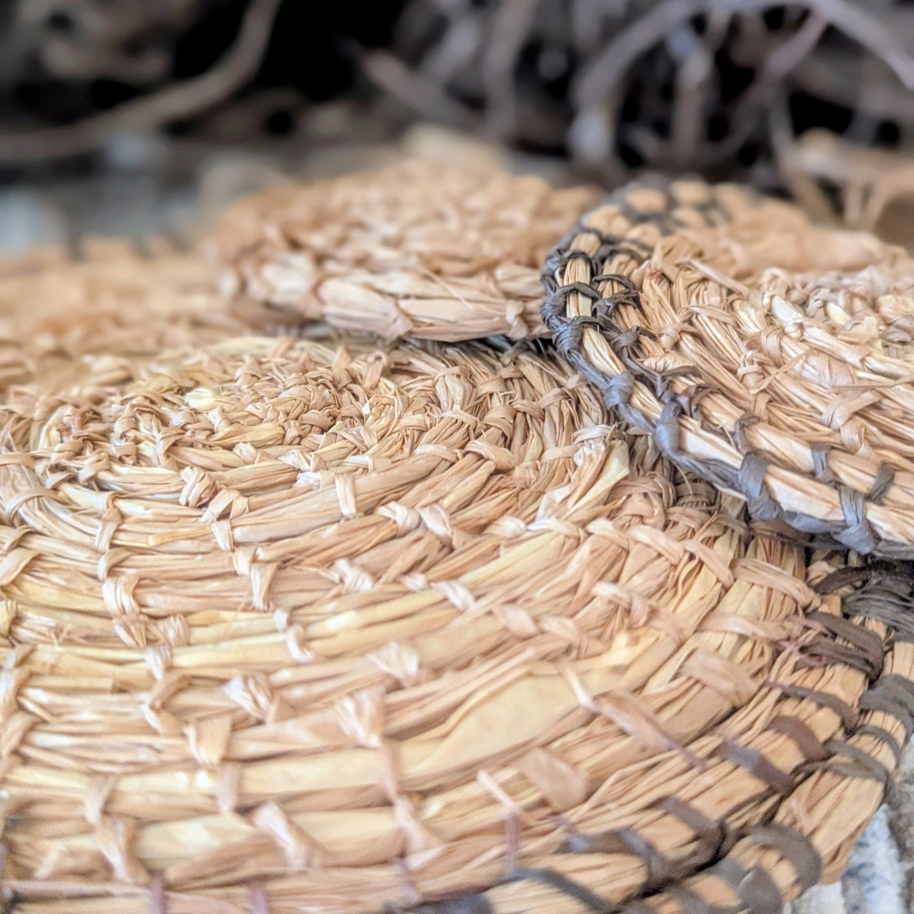Fibre Art Weaved Wall Piece  | 3 Circles Interwoven  Hand dyed Eucalyptus |Wall Hanging