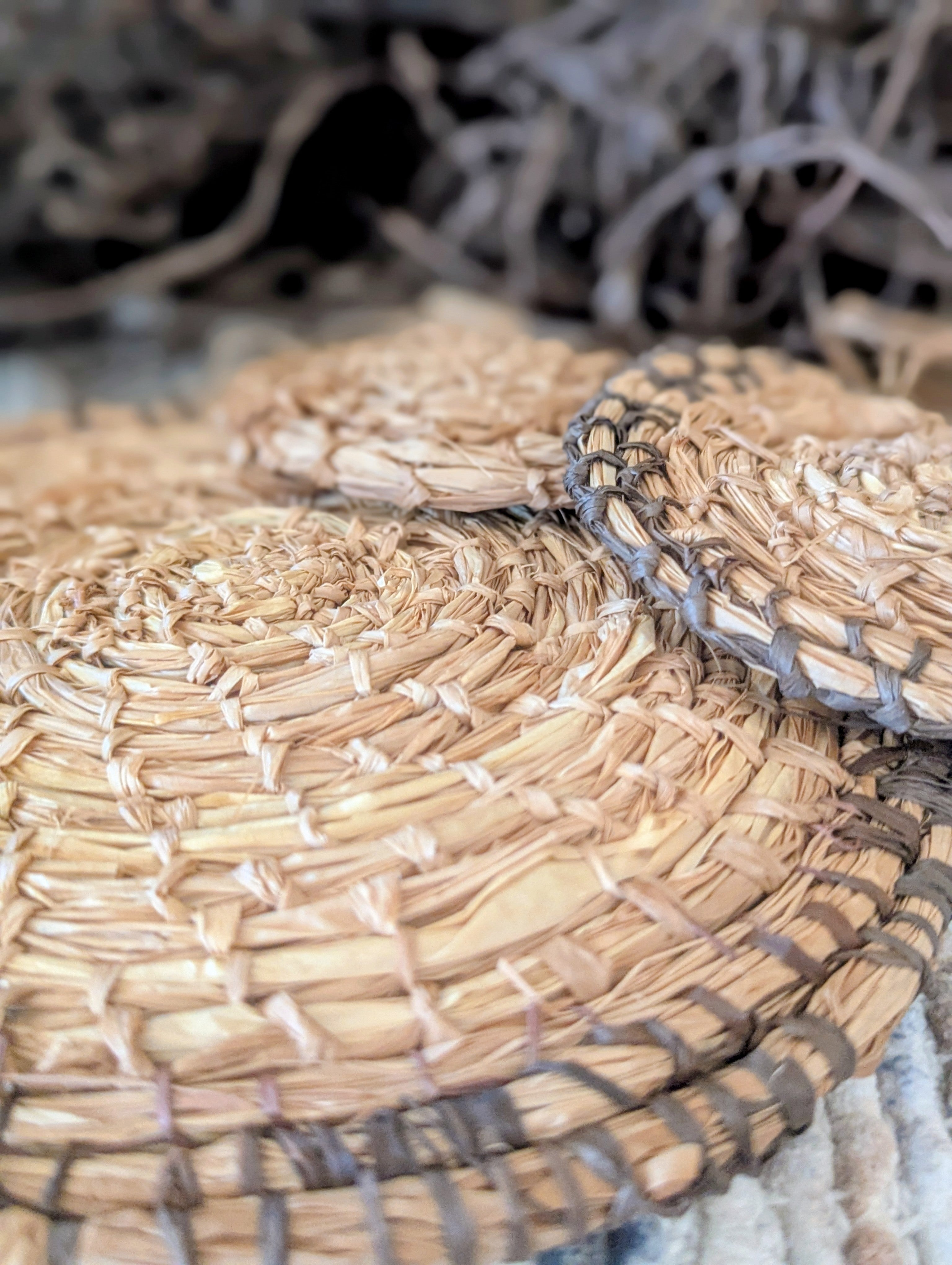 Fibre Art Weaved Wall Piece  | 3 Circles Interwoven  Hand dyed Eucalyptus |Wall Hanging