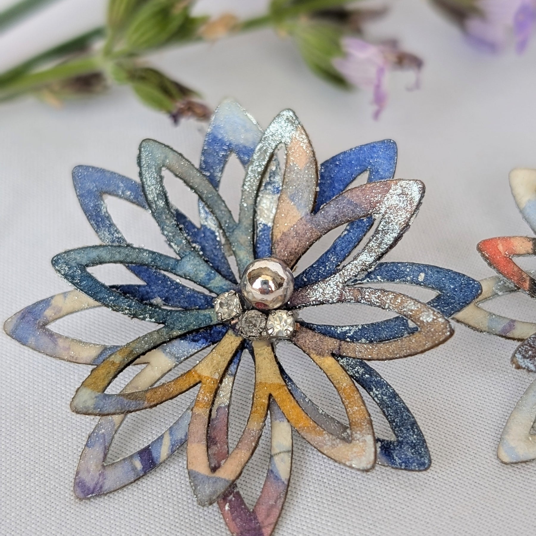 Made to Order Watercolour Floral Earrings – Lobe or Helix Piercing
