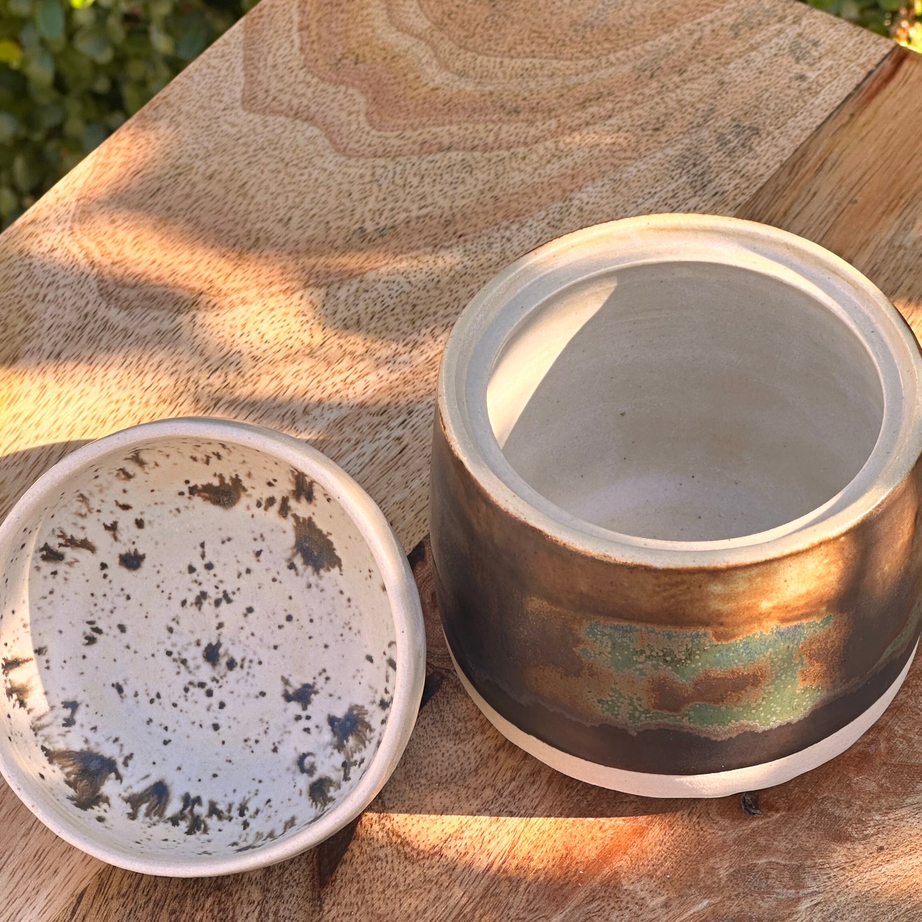 Ceramic Bird Keeper Lidded Pot