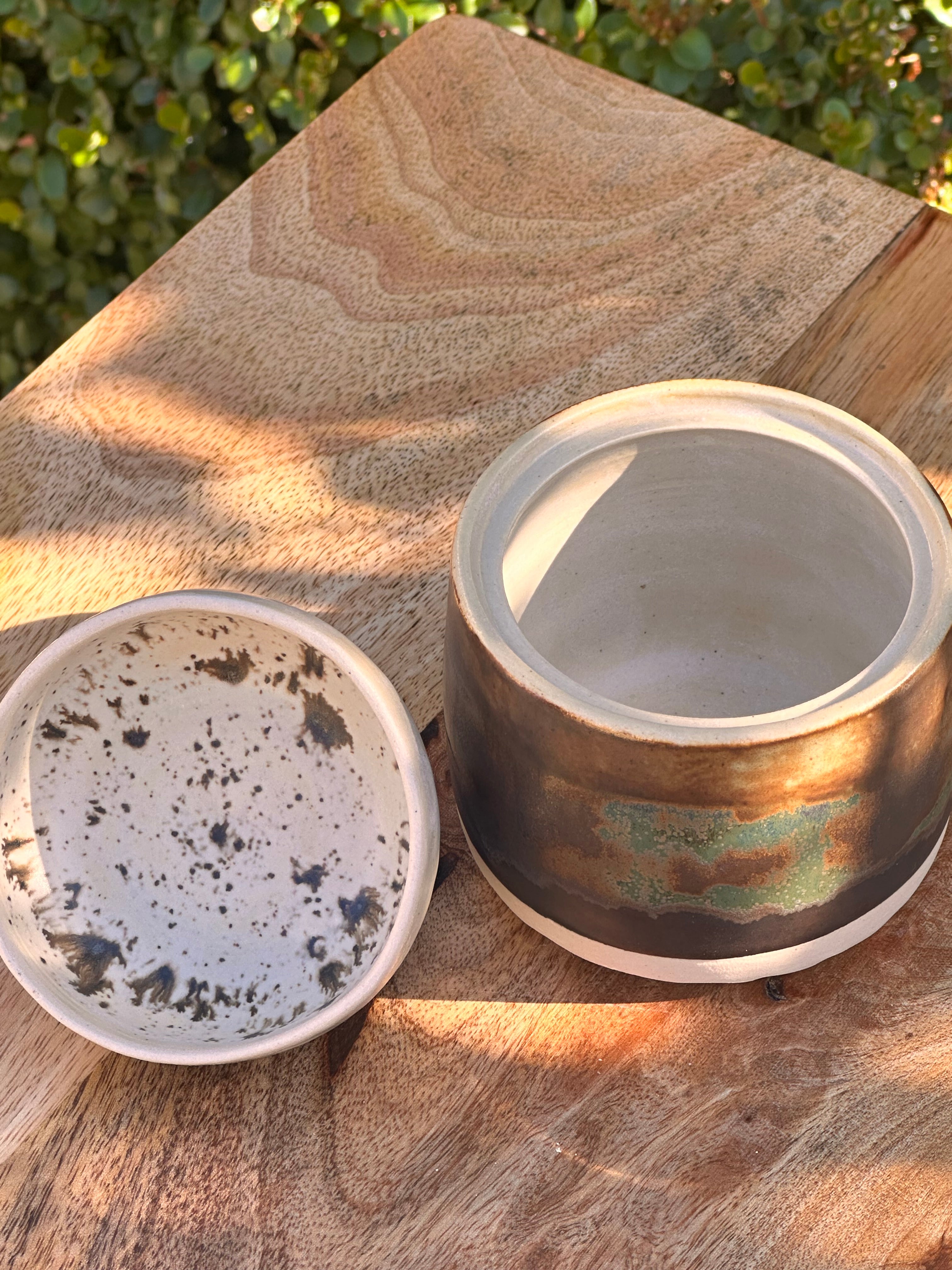 Ceramic Bird Keeper Lidded Pot