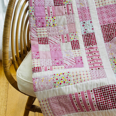 Pretty in Pink Quilted Blanket keepsake one of a kind