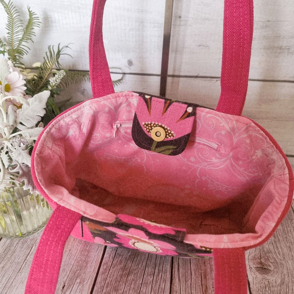 Upcycled Bright Funky Tote Bag