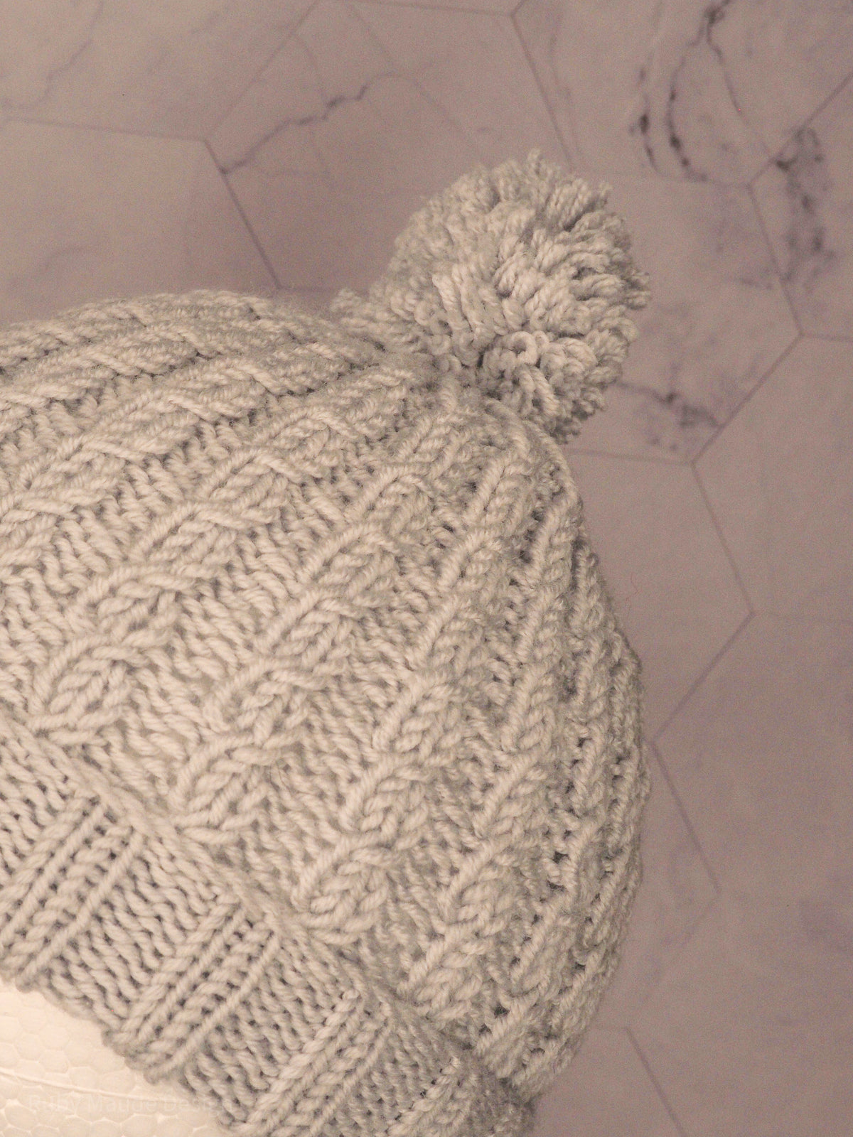 Baby Cabled Beanie - Bunny Tail Grey
