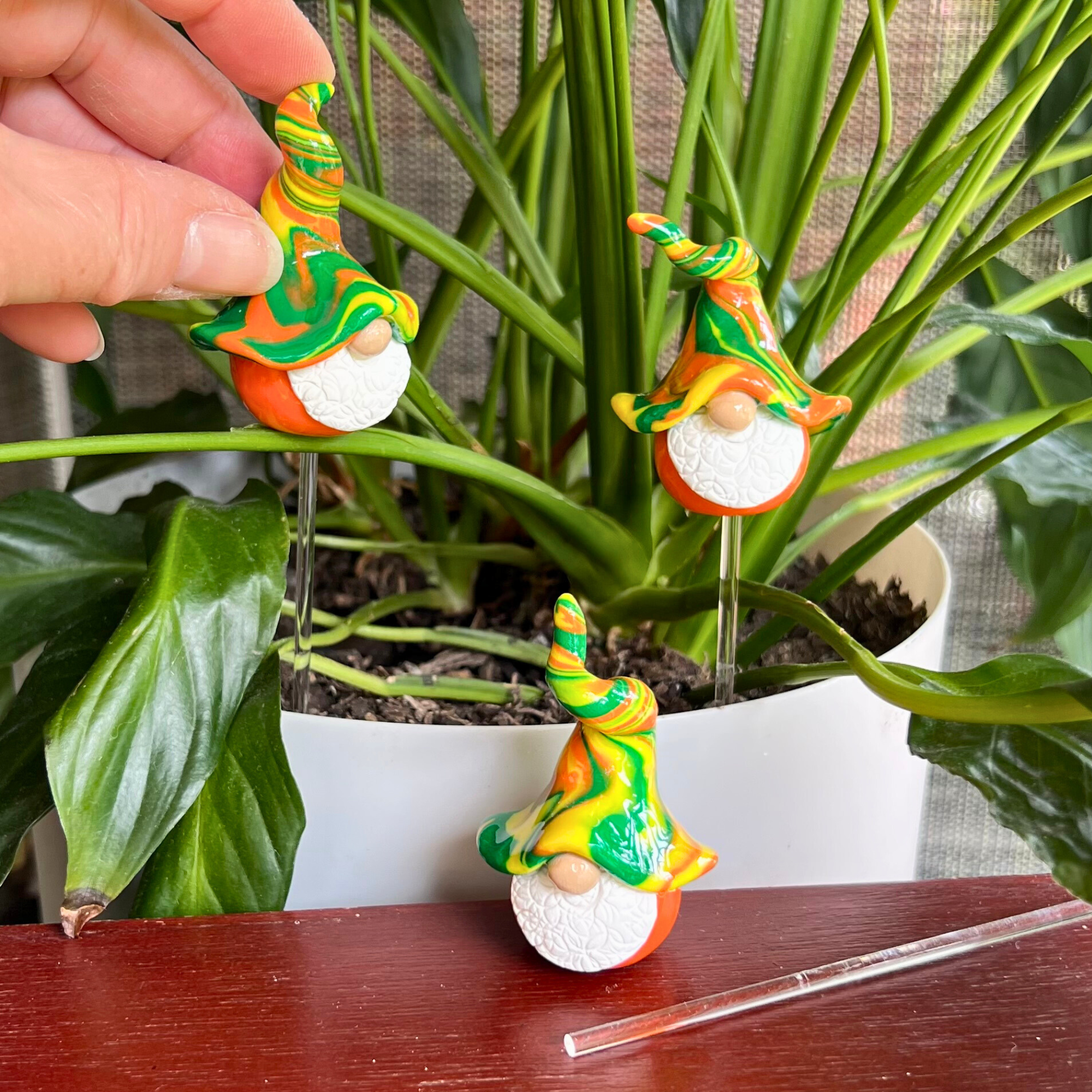 Whimsical gnome trio - Snizzlefern, Kirklin & Gump