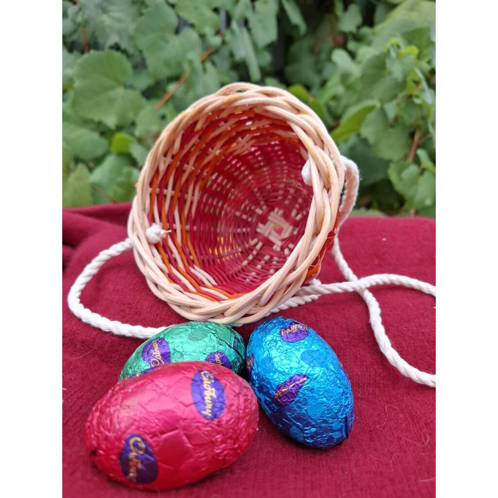 Small Handwoven Hanging Basket for Easter Eggs