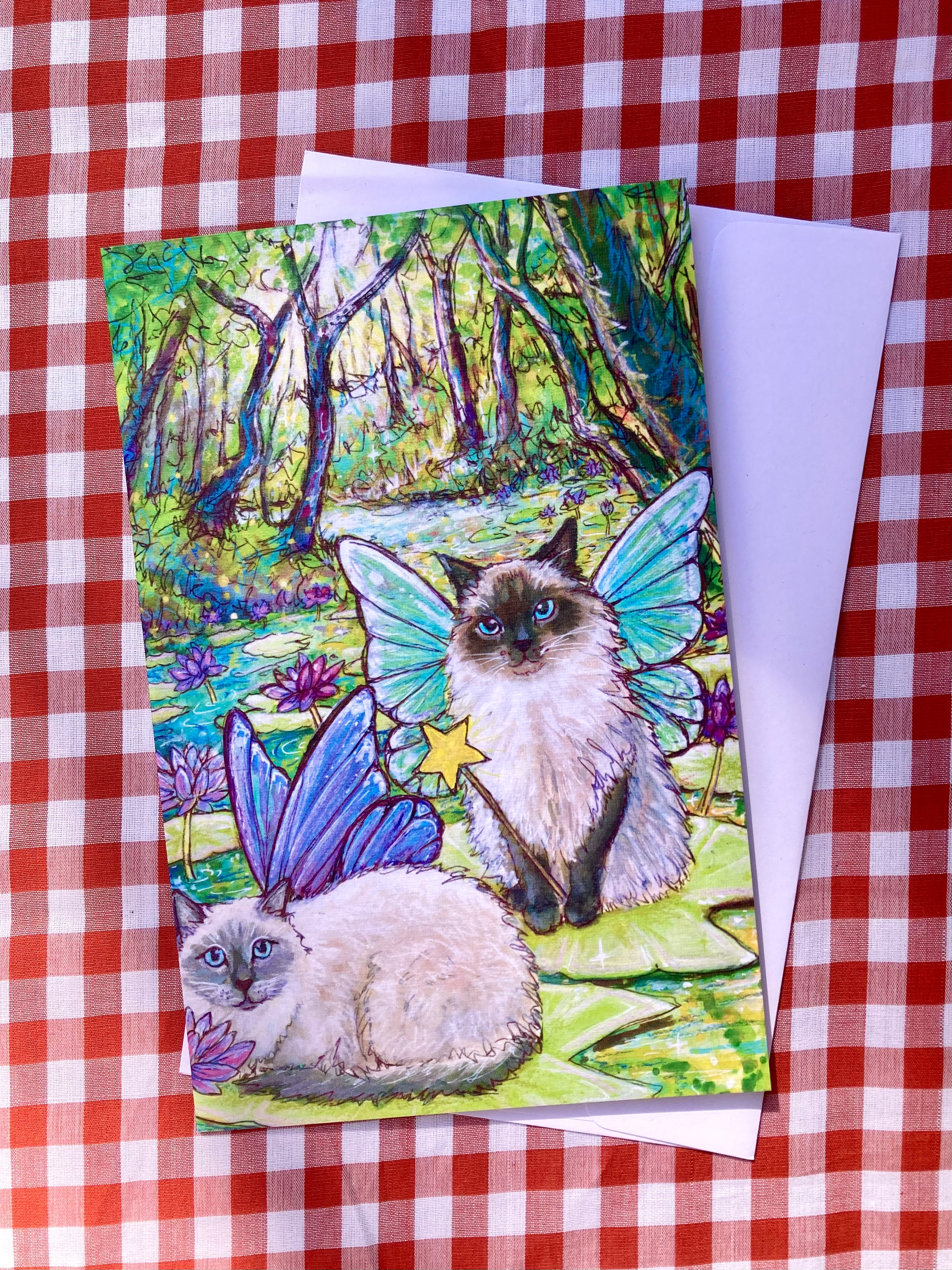 Fairy Cat Greeting Cards