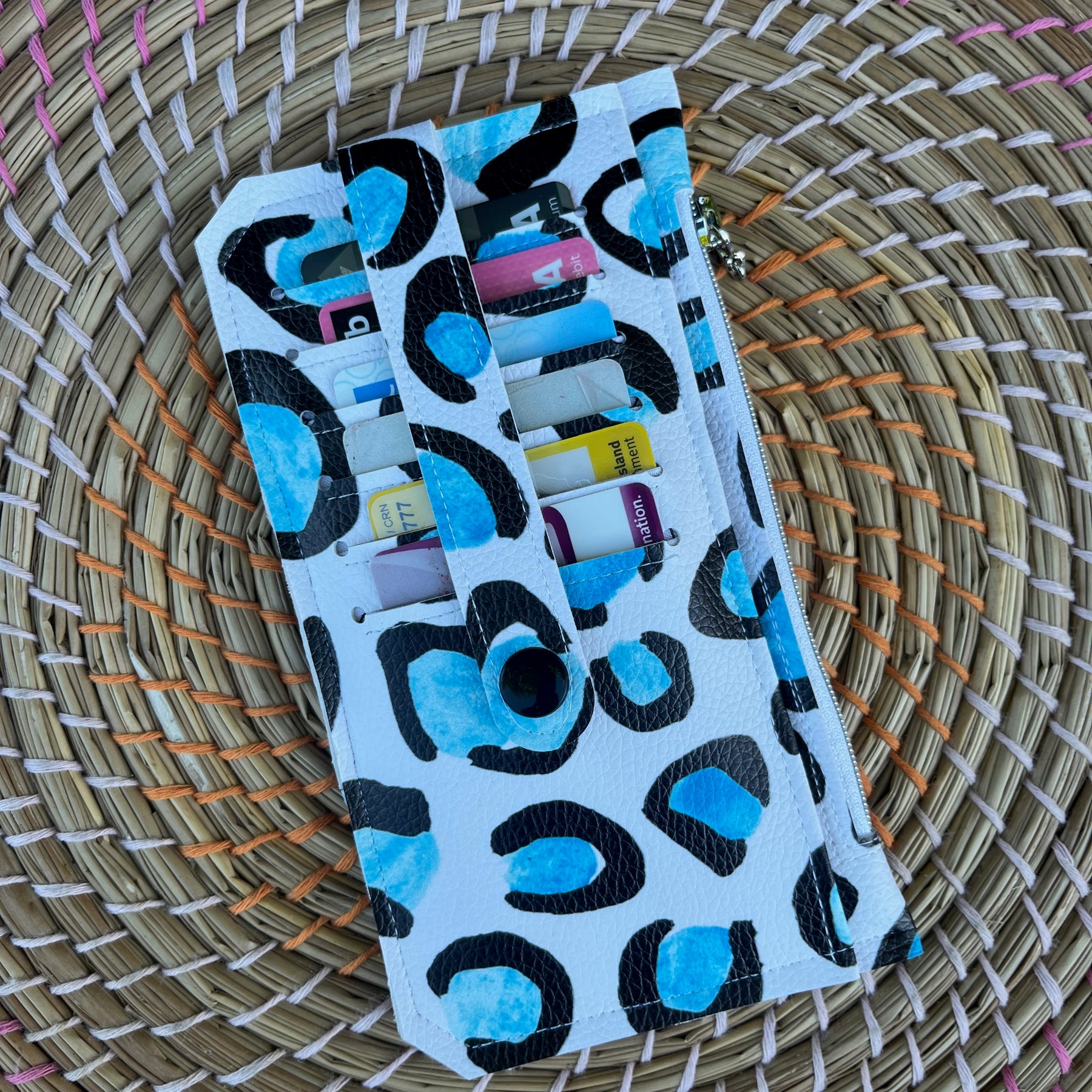 Purse Pal Wallet & Key Fob - Ice Leopard (Cloth Cuts)