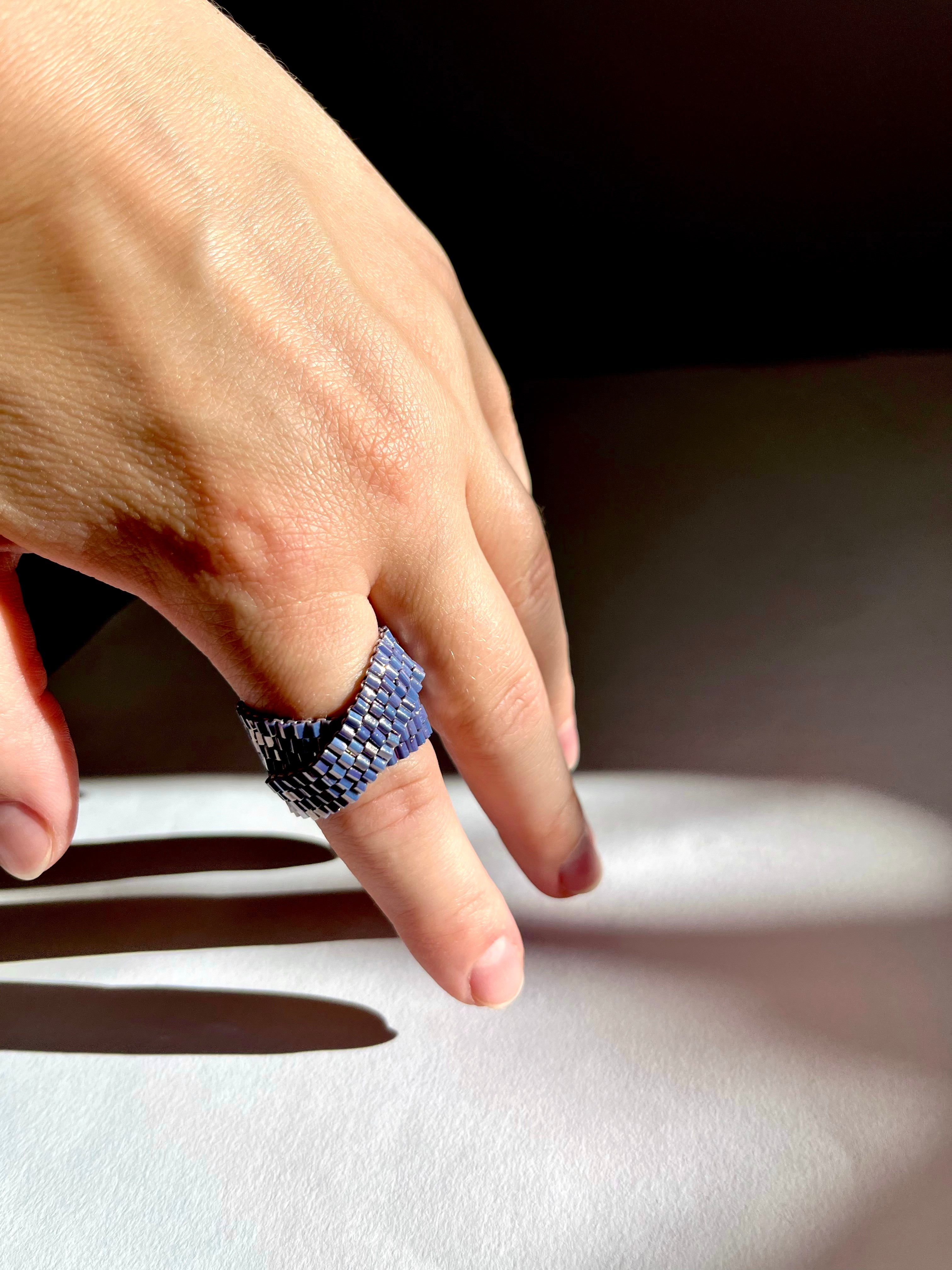 JACARANDA ring | beaded ring | purple