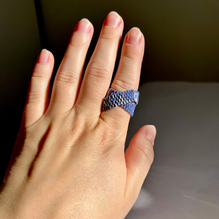 JACARANDA ring | beaded ring | purple