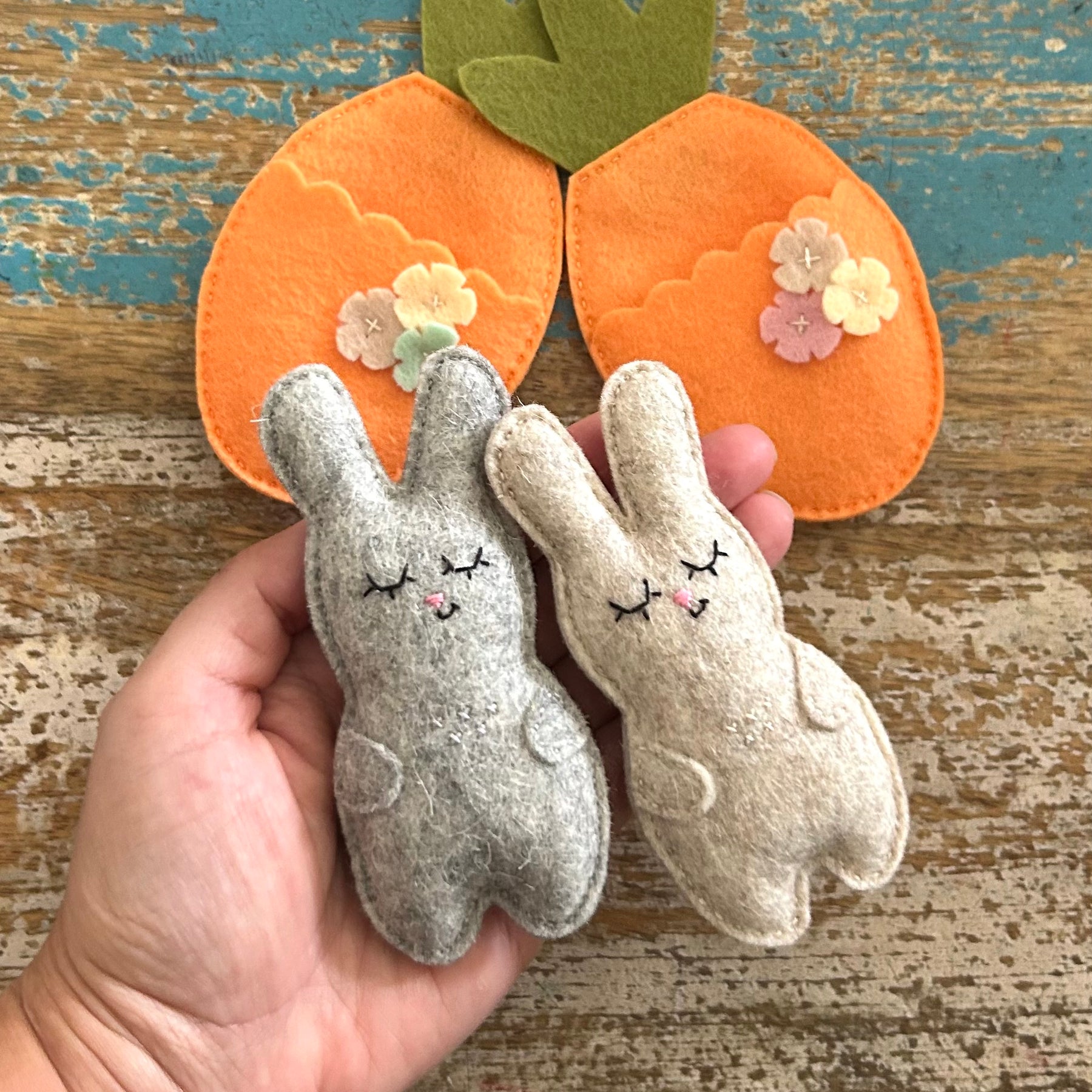 Bunny pocket toy in a carrot, Easter gift