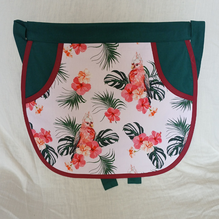 Peg or Utility Apron with Galahs & Hibiscus Flowers