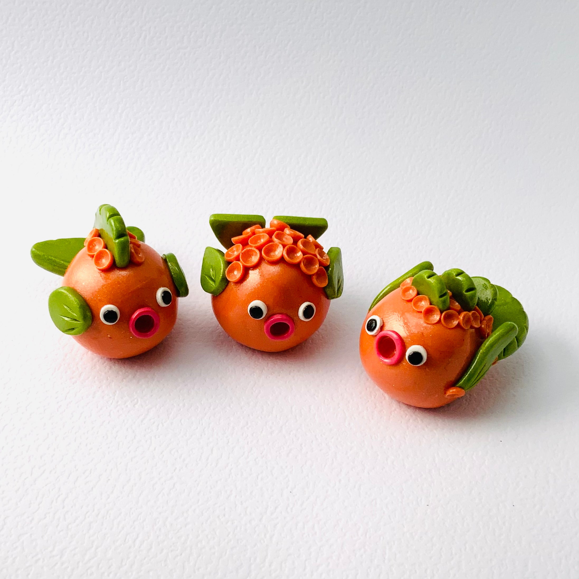 Fantastical Fishy Friends Trios: Whimsical Handmade Polymer Clay Fish