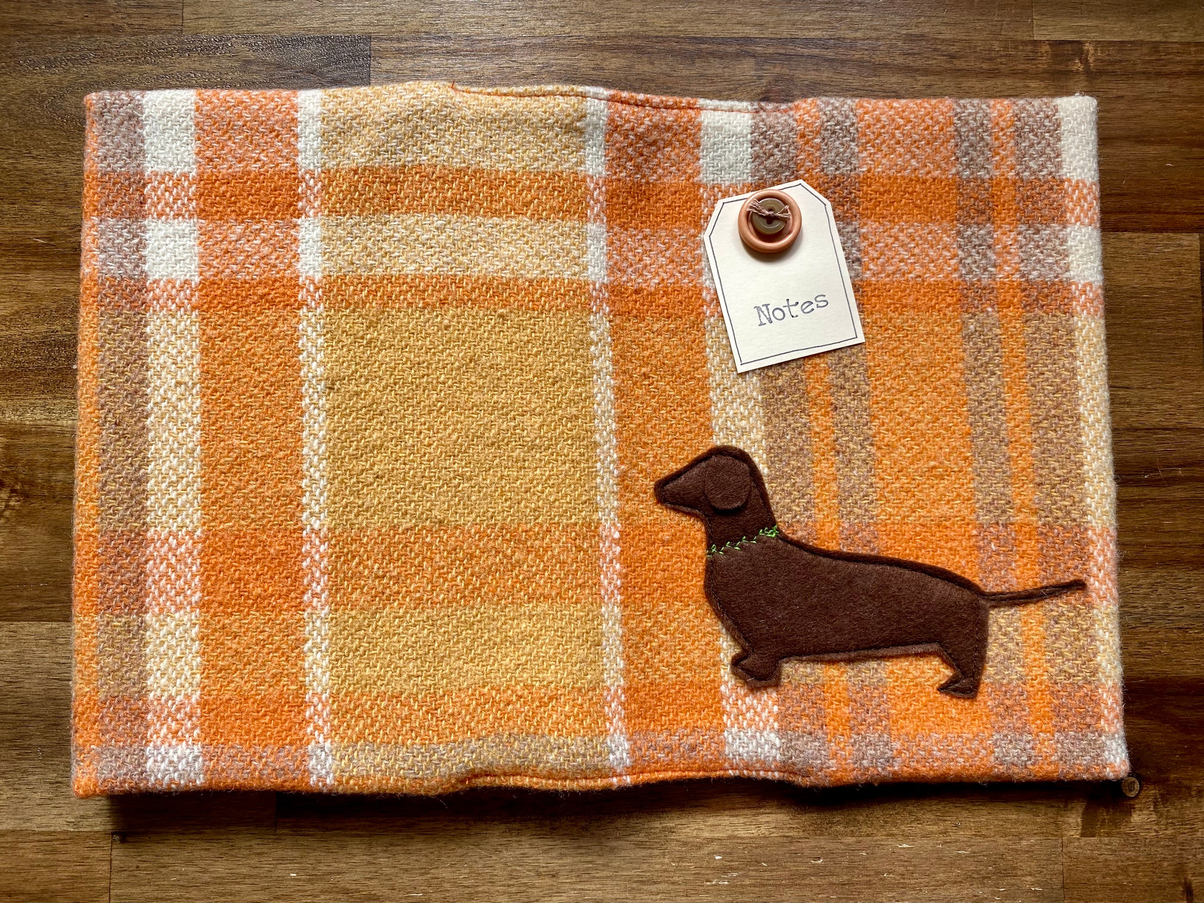 A5 Upcycled Notebook Dachshund - Orange