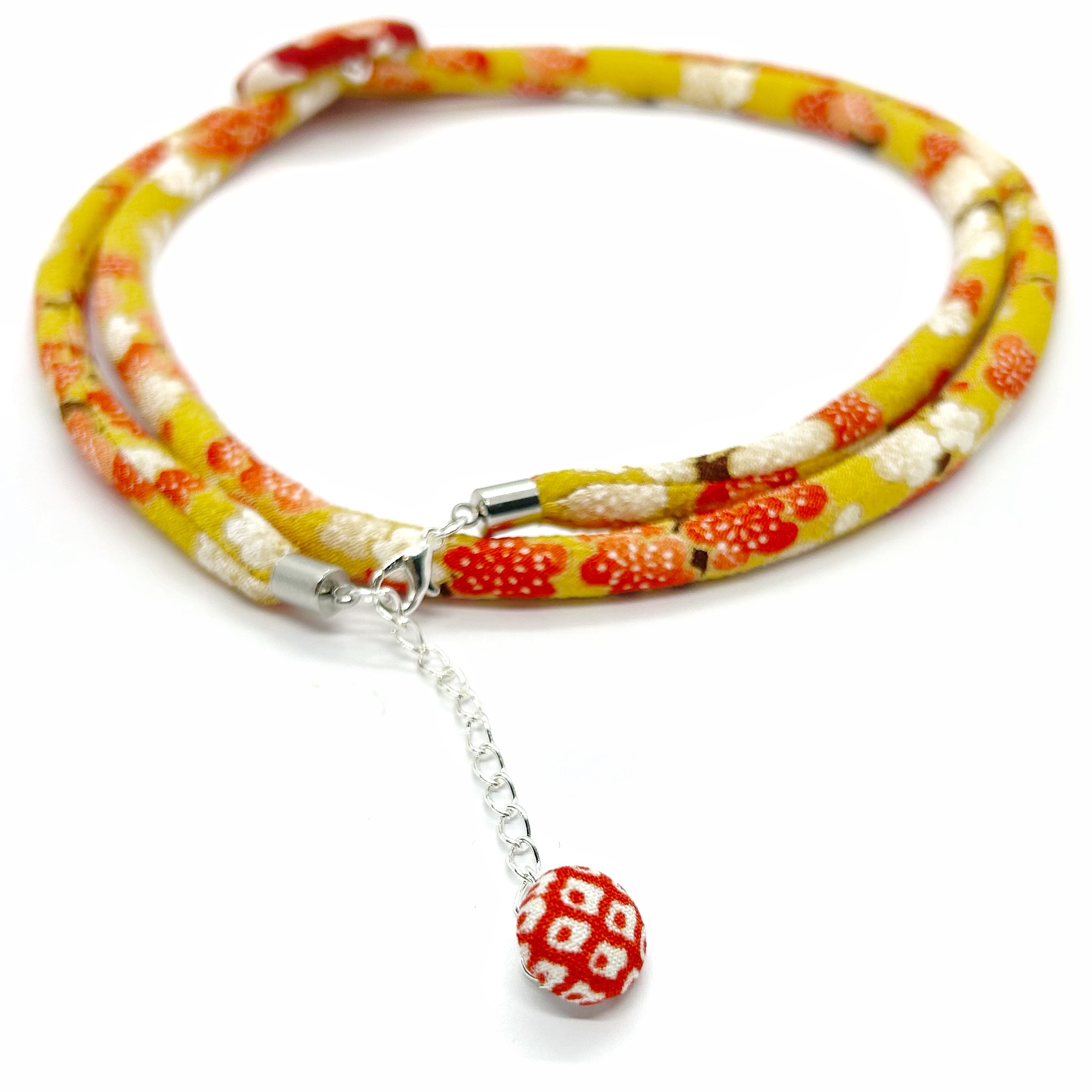 Kimono Cord Necklace - Autumn Floral