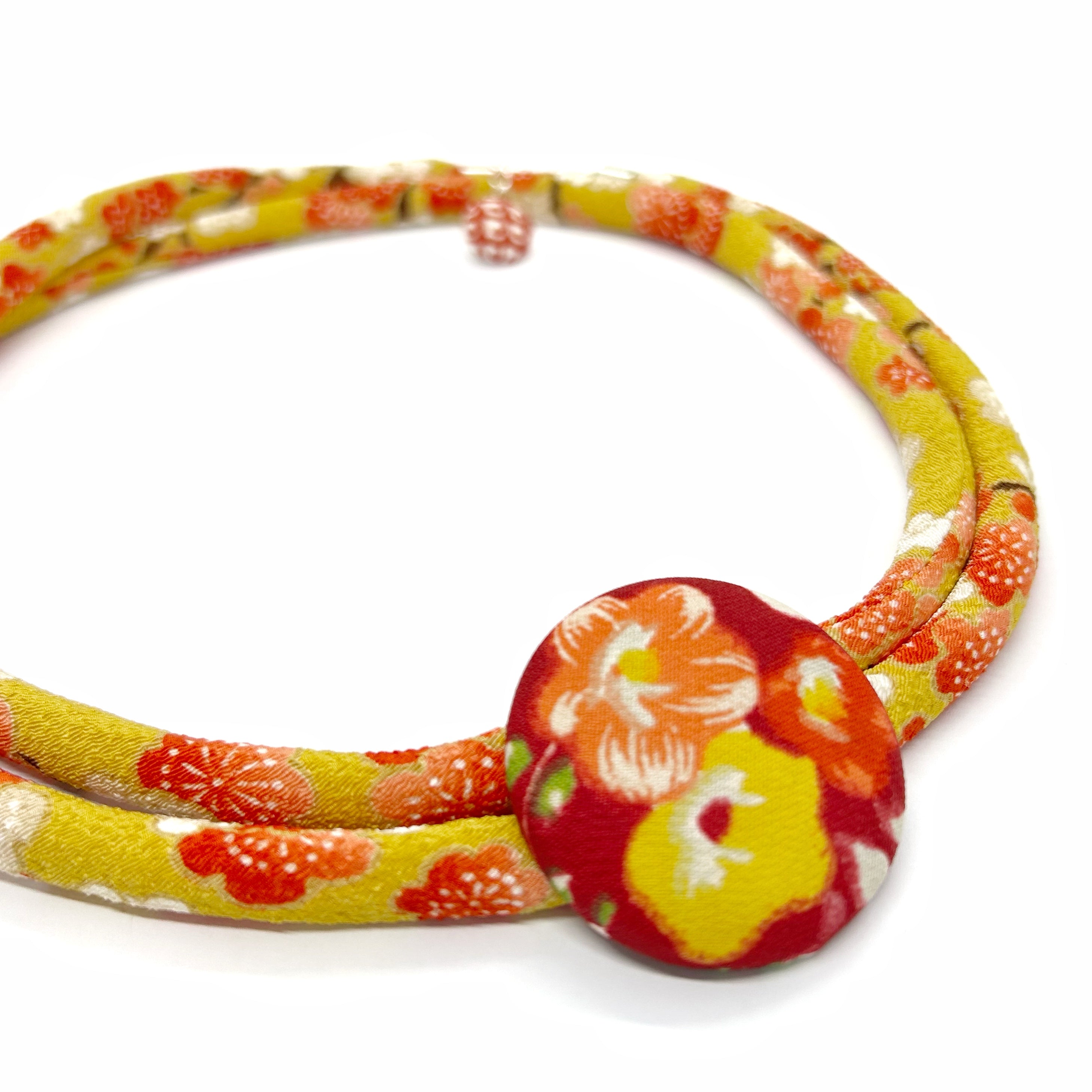 Kimono Cord Necklace - Autumn Floral