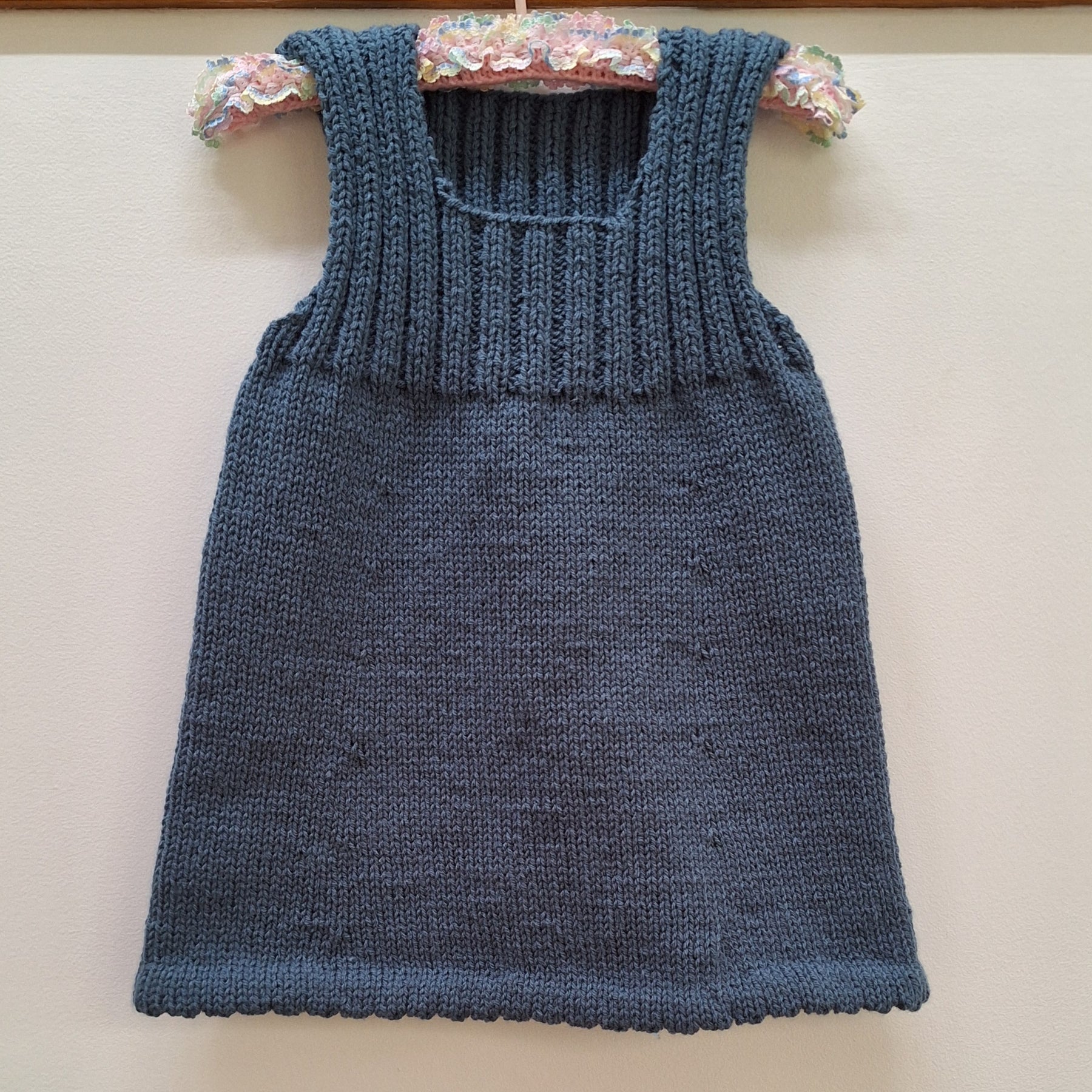 Handknitted Pinafore Dress Sz 4-5yrs