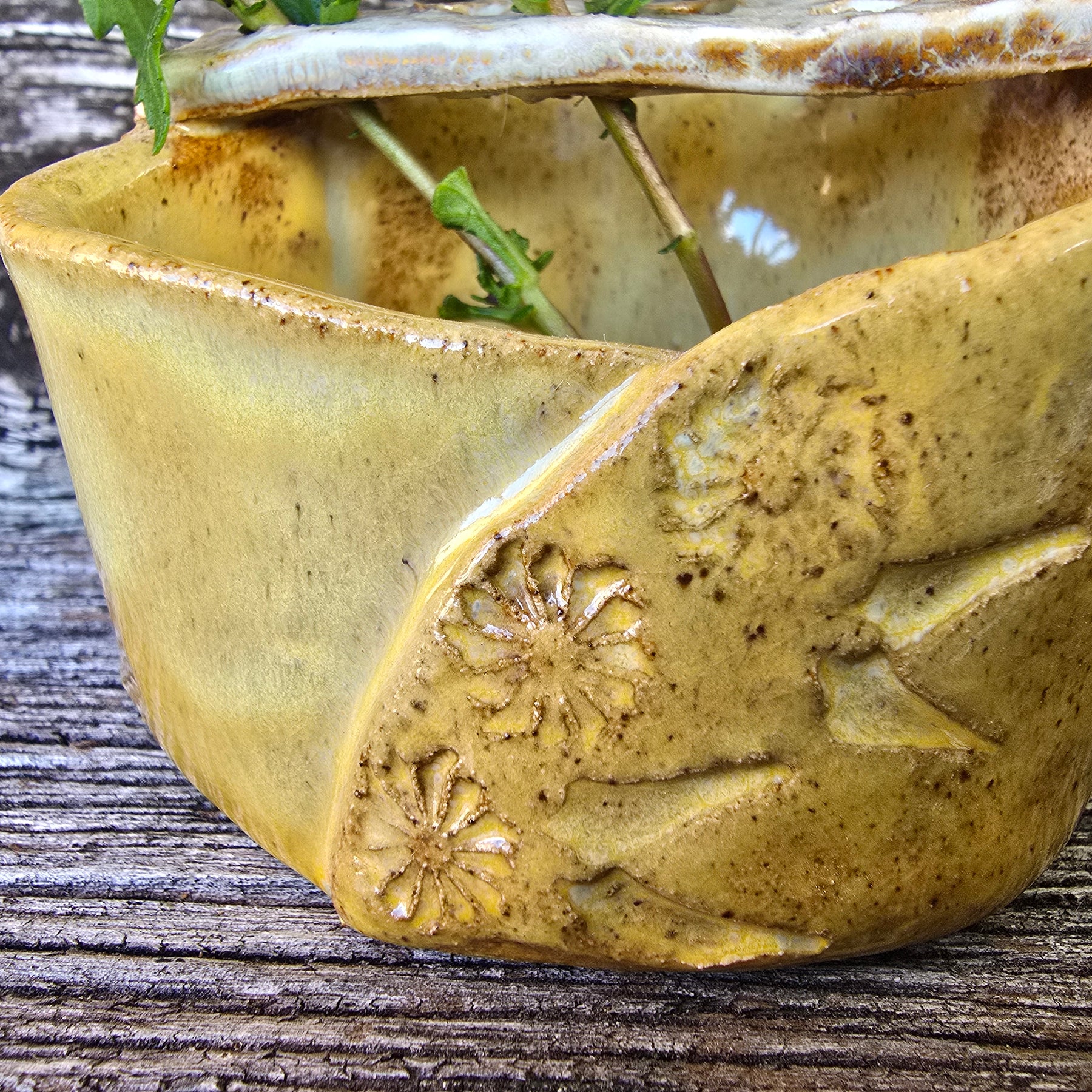 Rustic yellow vase