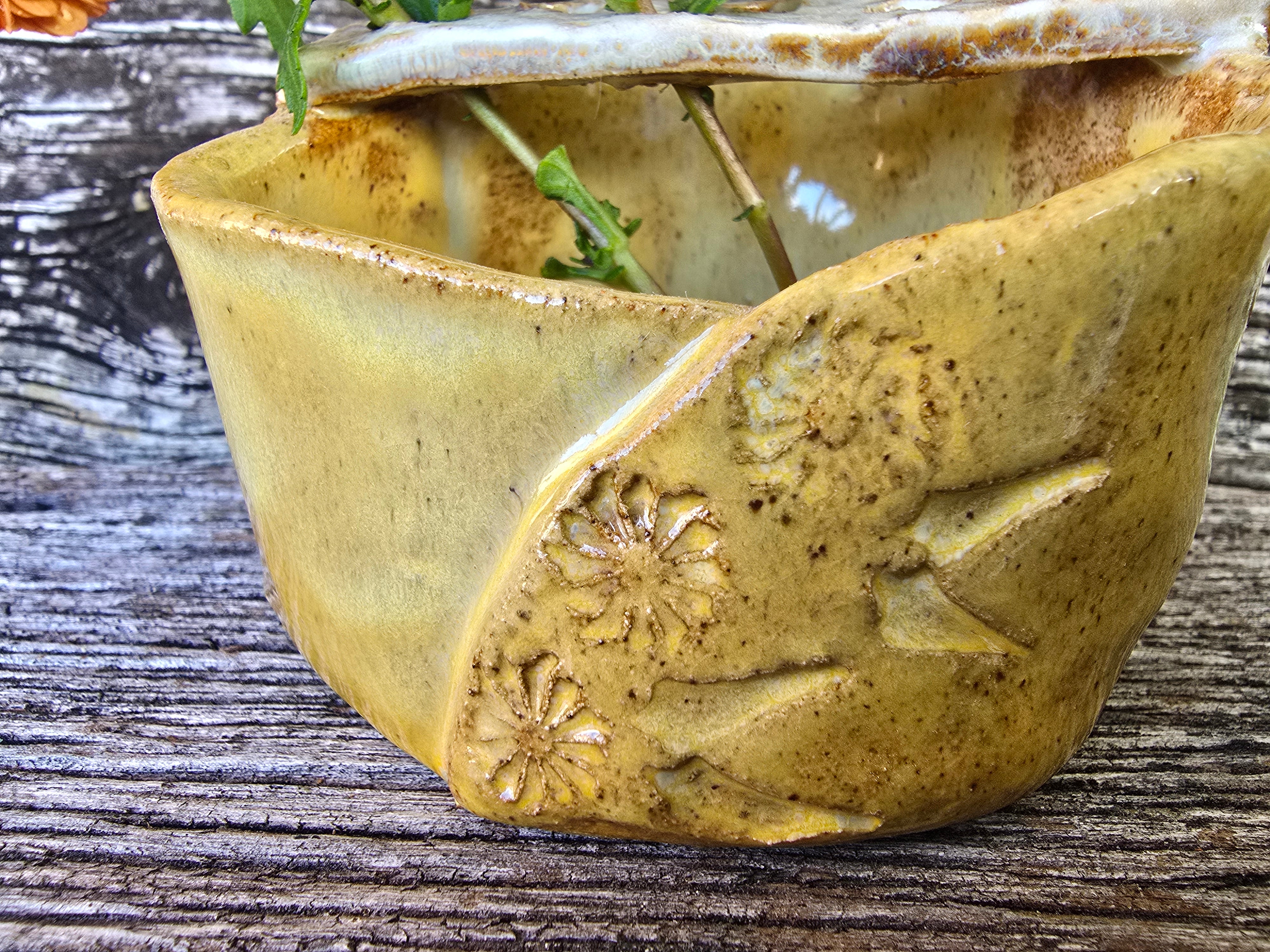 Rustic yellow vase