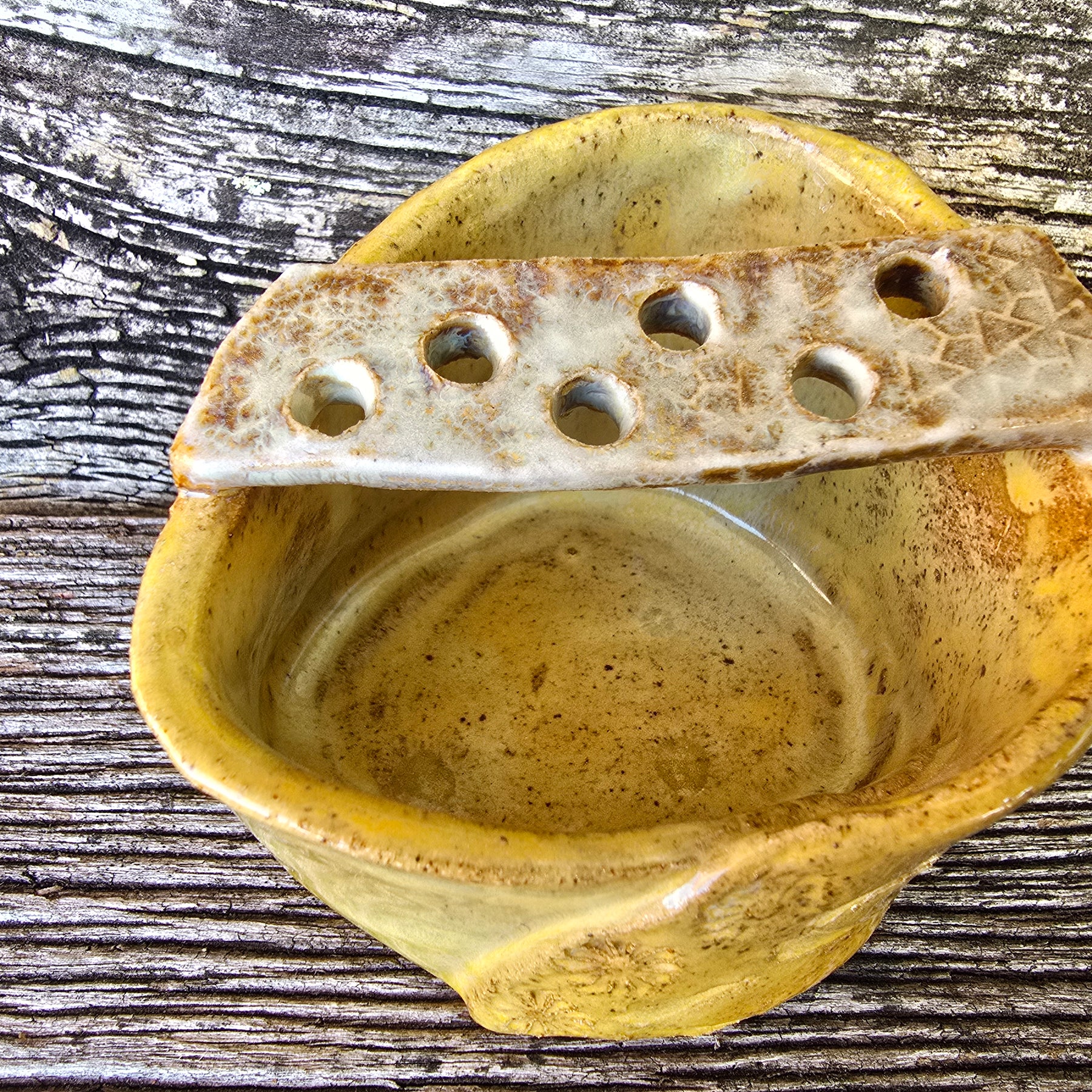 Rustic yellow vase