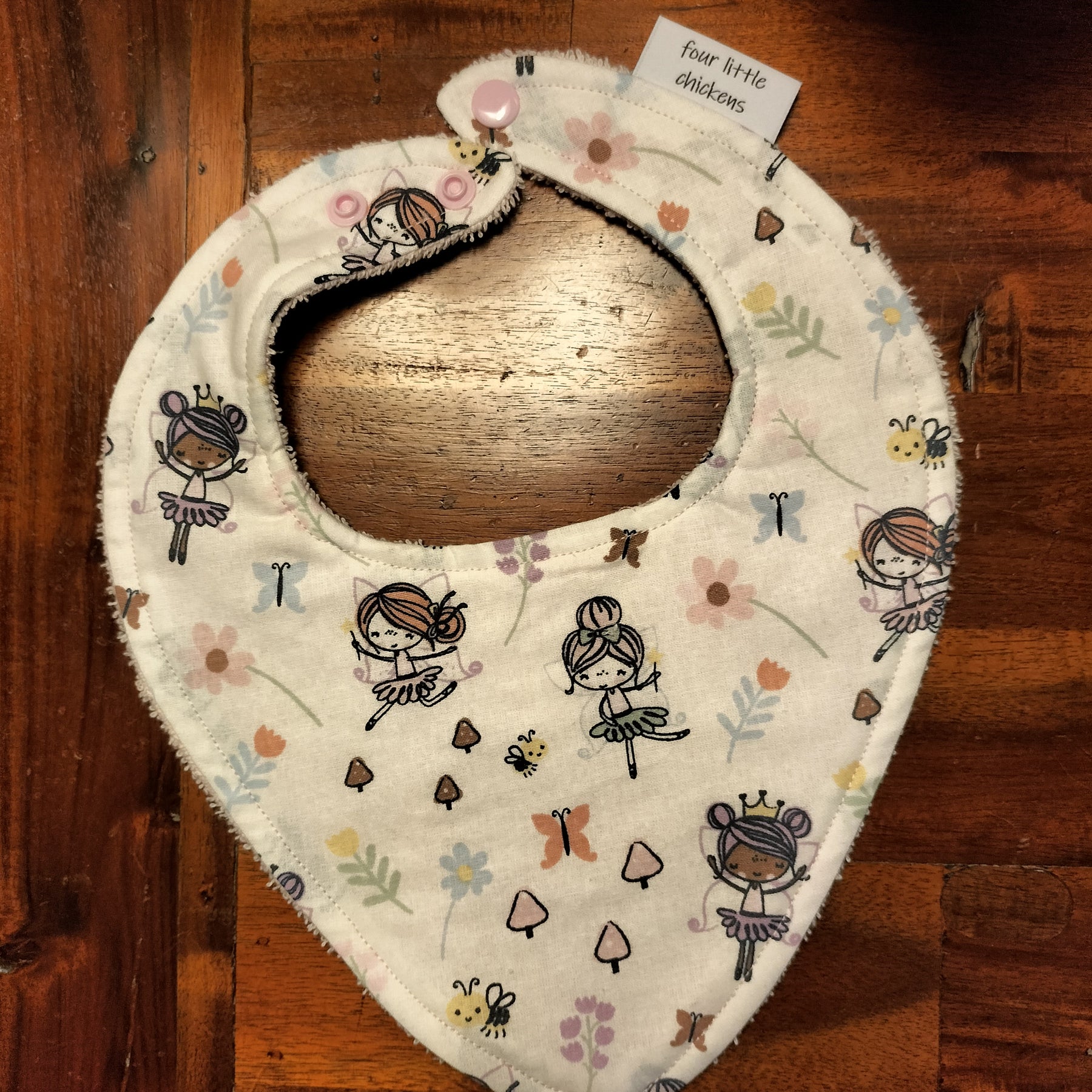 BALLERINA BIB PINK TOWELLING