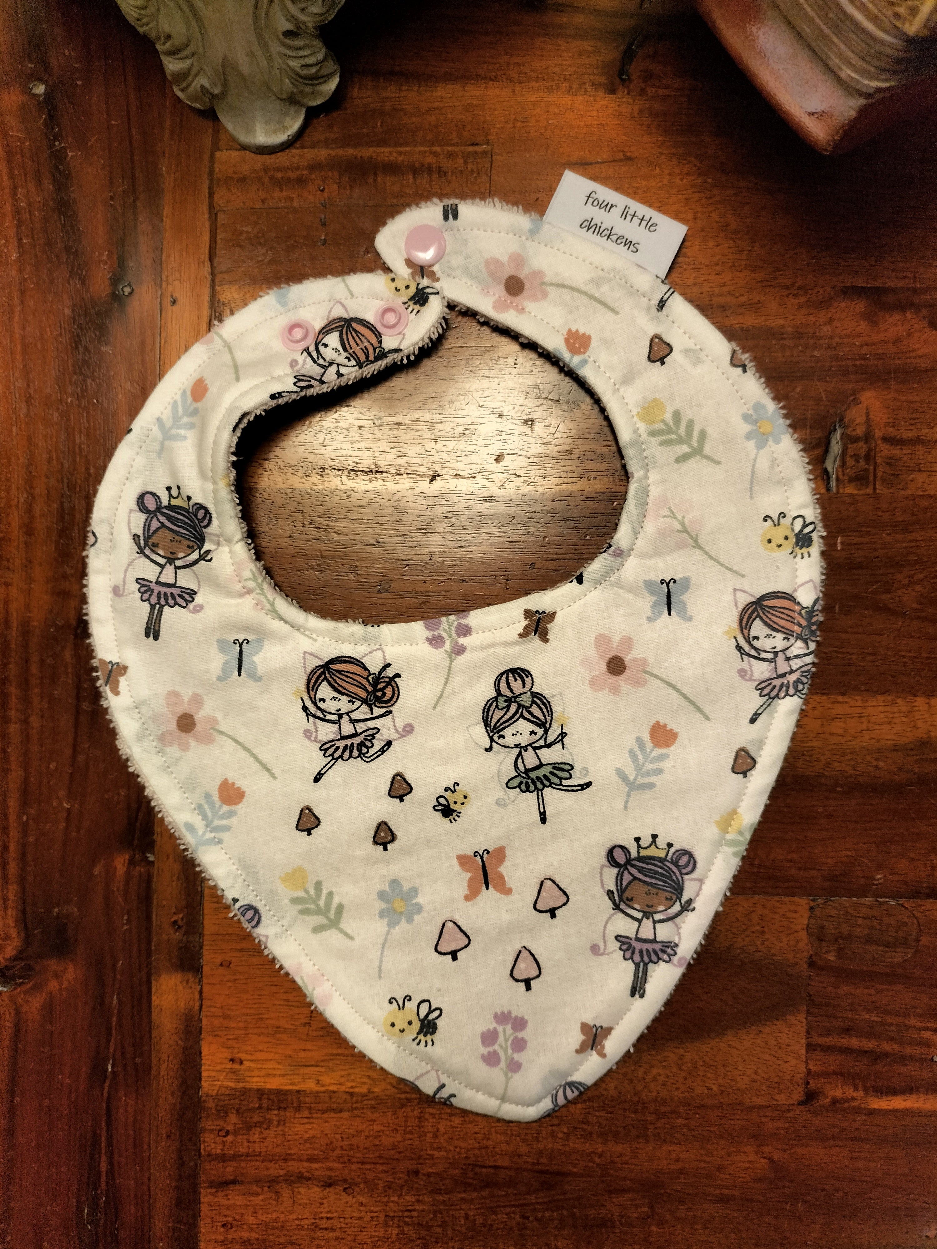 BALLERINA BIB PINK TOWELLING