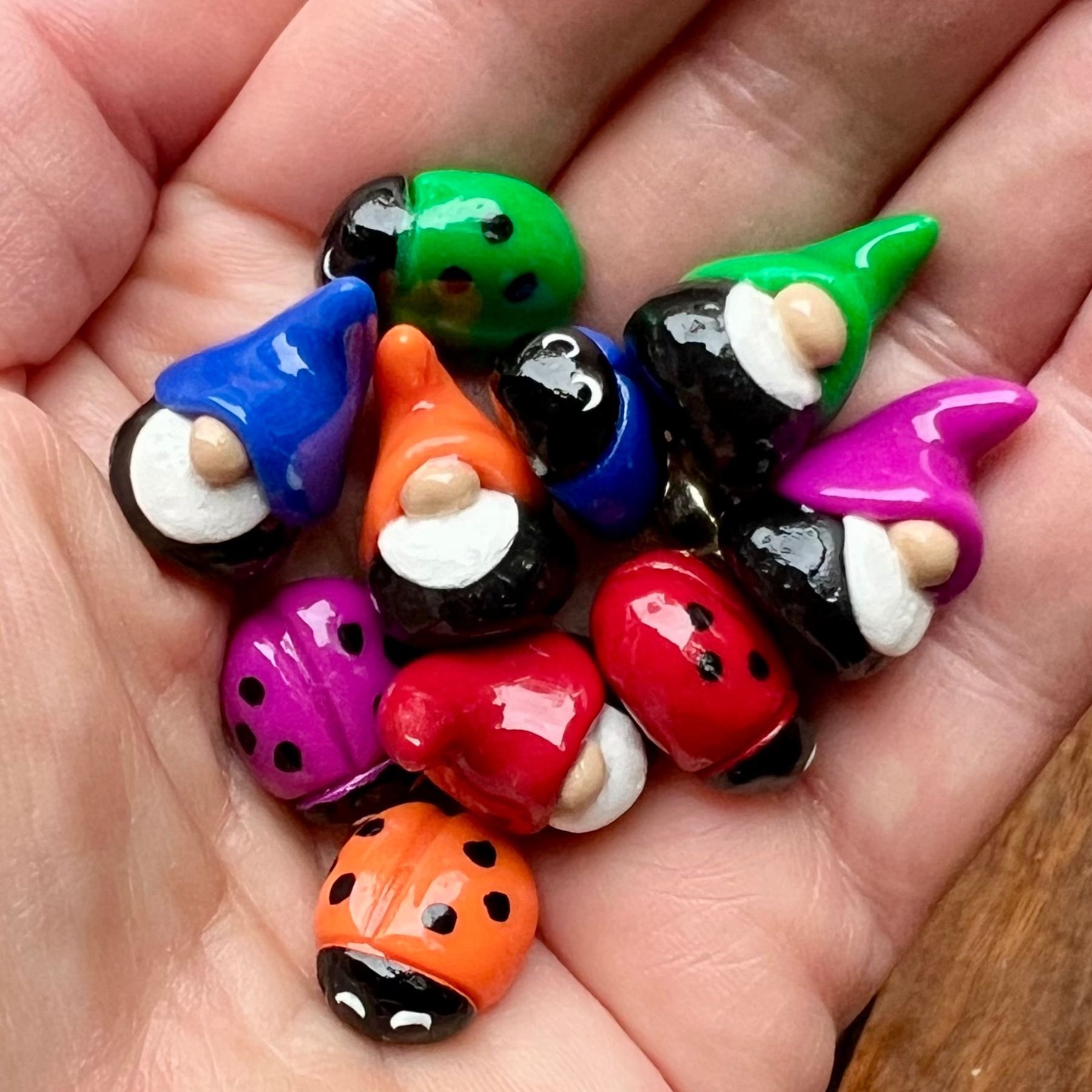 Sweet mini gnomes and ladybugs (set of 10)