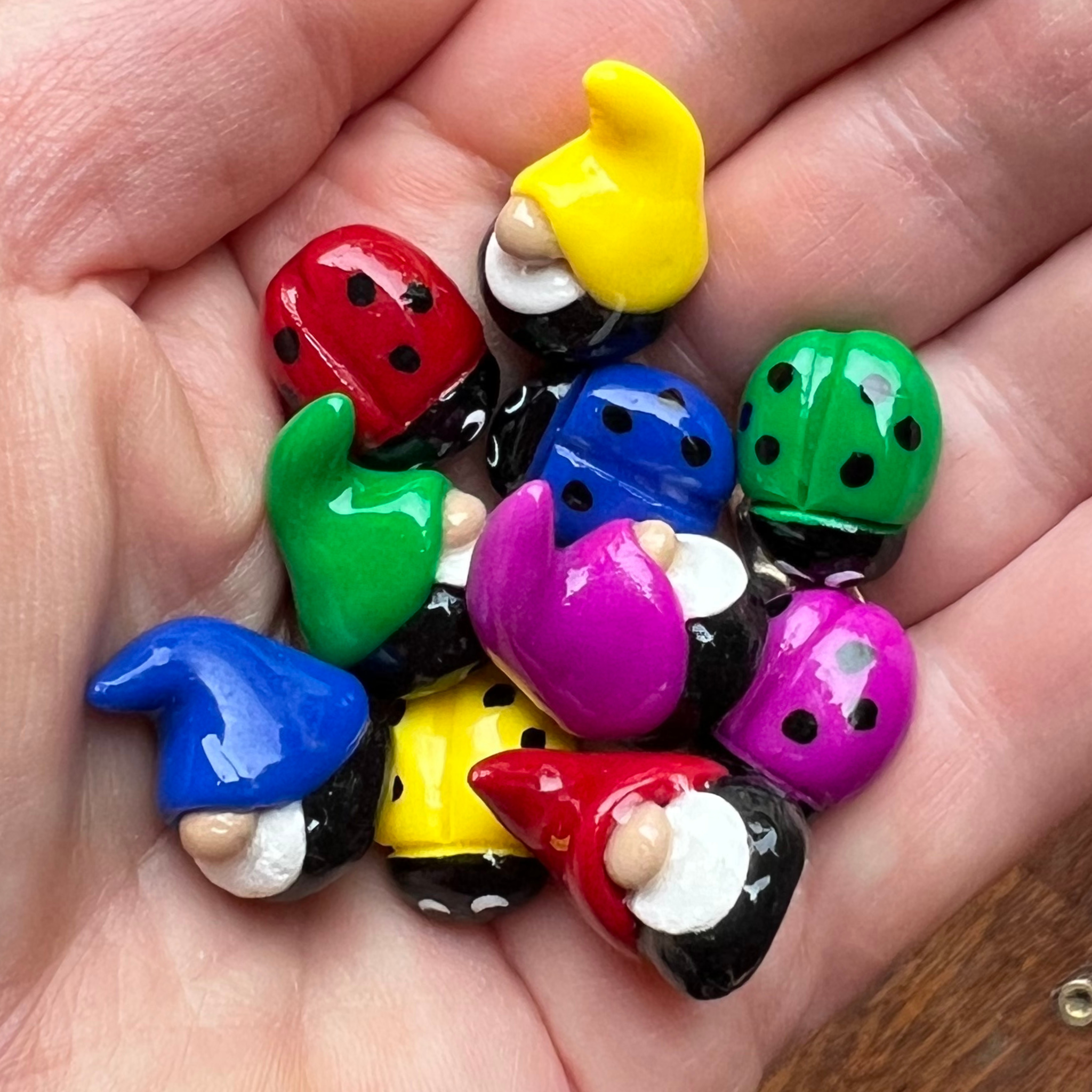 Sweet mini gnomes and ladybugs (set of 10)