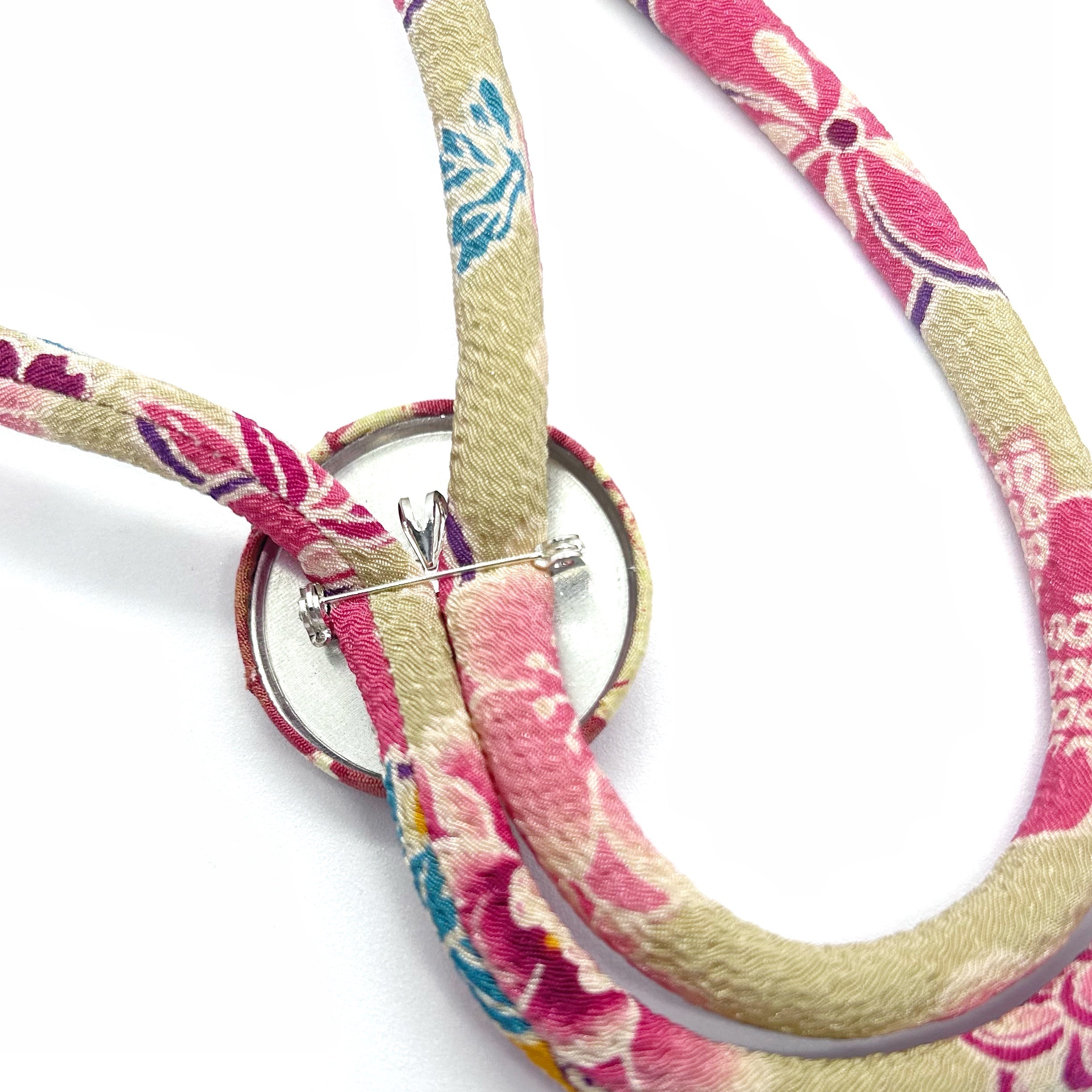Kimono Cord Necklace - Pink Blossom