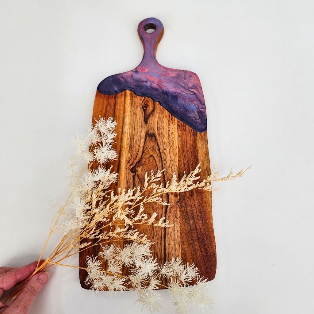 Resin Display Board - "Amethyst Drift"