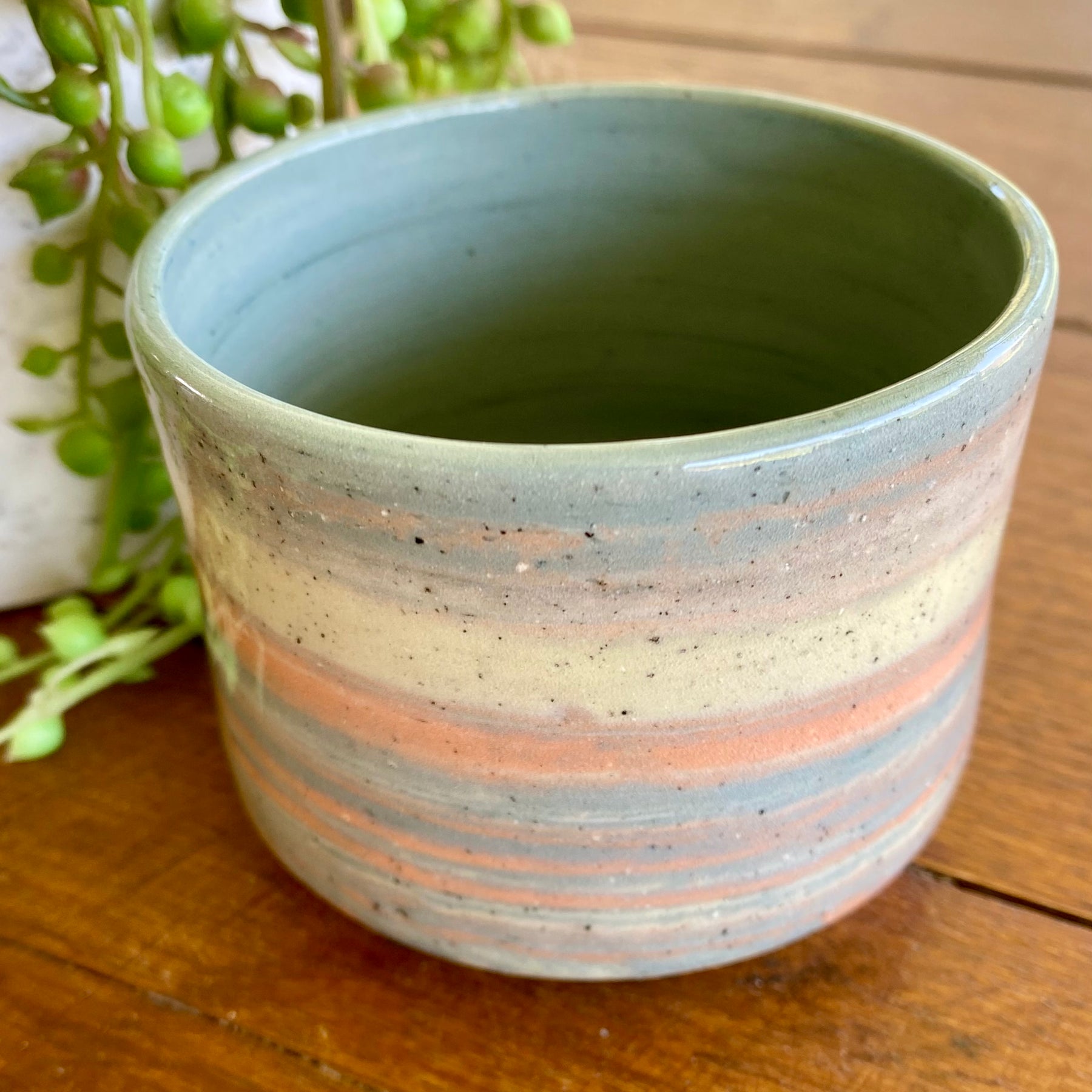 Marbled Effect Ceramic Latte Cup|Handmade Pottery