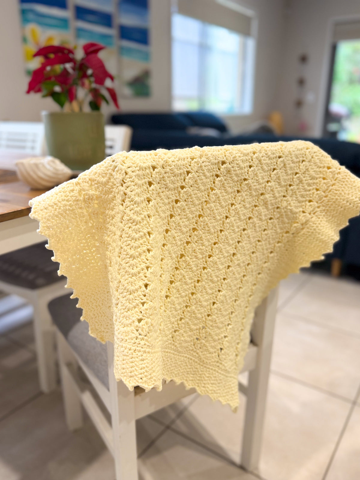 #048 Feather and Dew Drops Baby Blanket