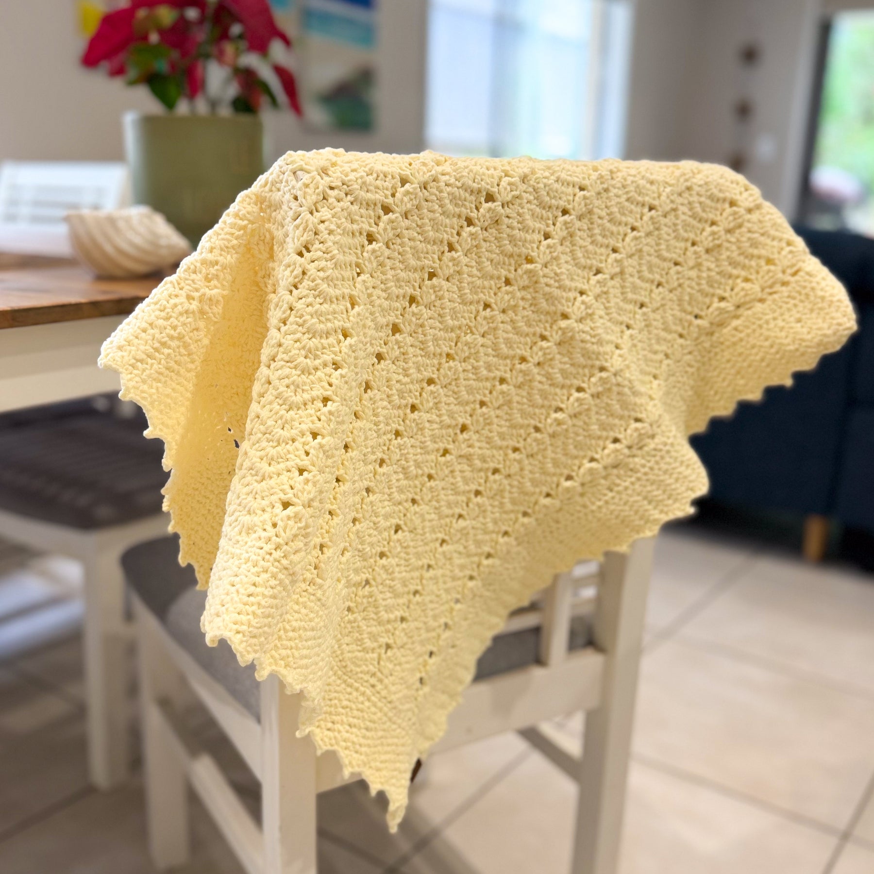 #048 Feather and Dew Drops Baby Blanket